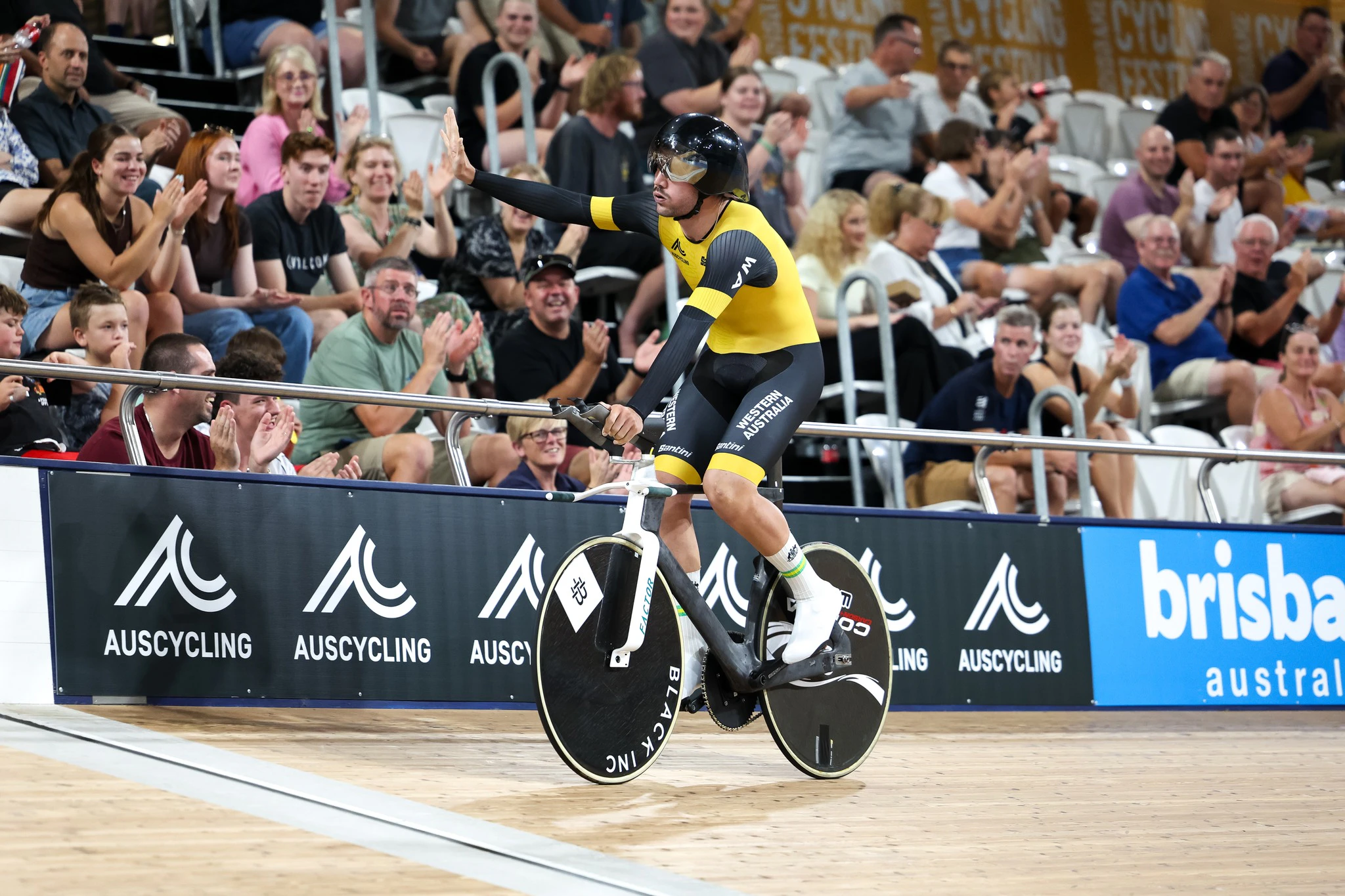 Conor Leahy at the 2024 AusCycling Track National Championships in Brisbane. Picture: Mackenzie Sweetnam