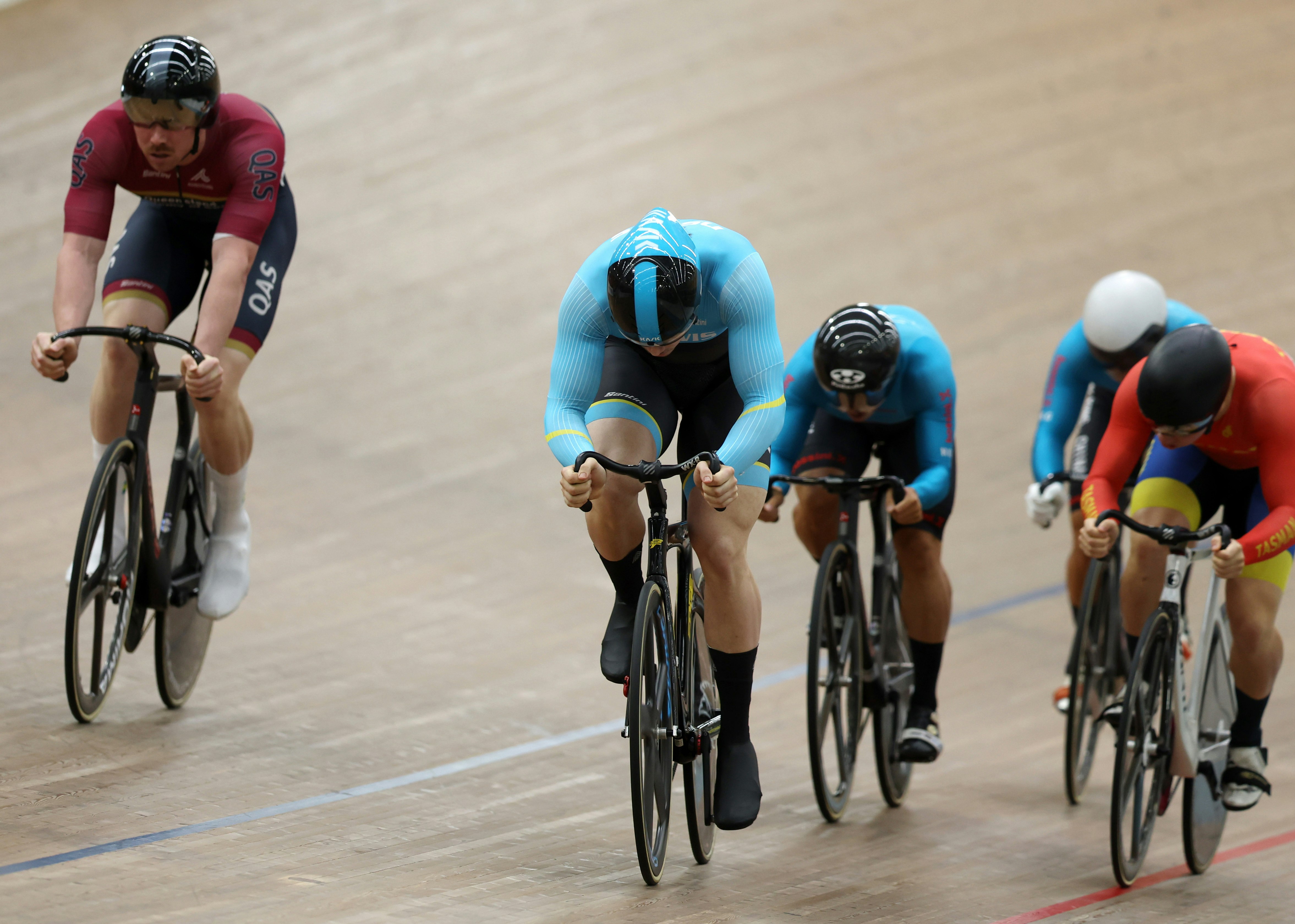 Danny Barber racing the UCI C1 Keirin at the Quest Ivanhoe 127th Austral Wheelrace. Picture: Con Chronis