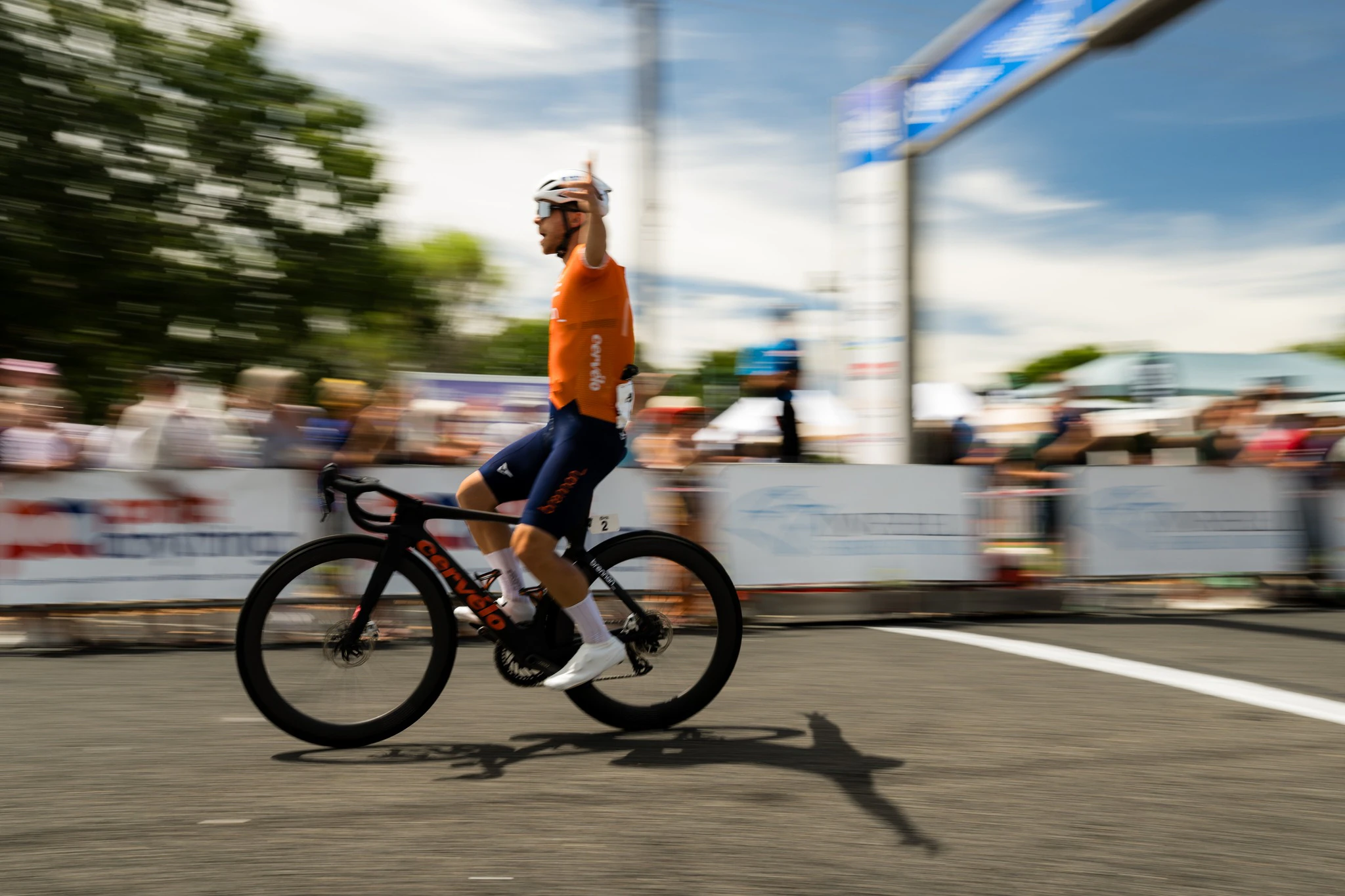 Tristan Saunders (Team Brennan p/b TP32) wins the 2025 Grafton to Inverell Cycle Classic. Picture: Polizzi Studio/ProVelo Super League