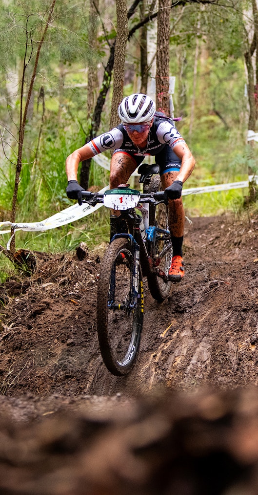 2024 Mountain Bike National Championships rider navigating downhill