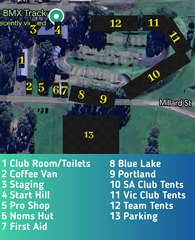 Blue Lake Map 2025 AusCycling BMX Racing SA State Series