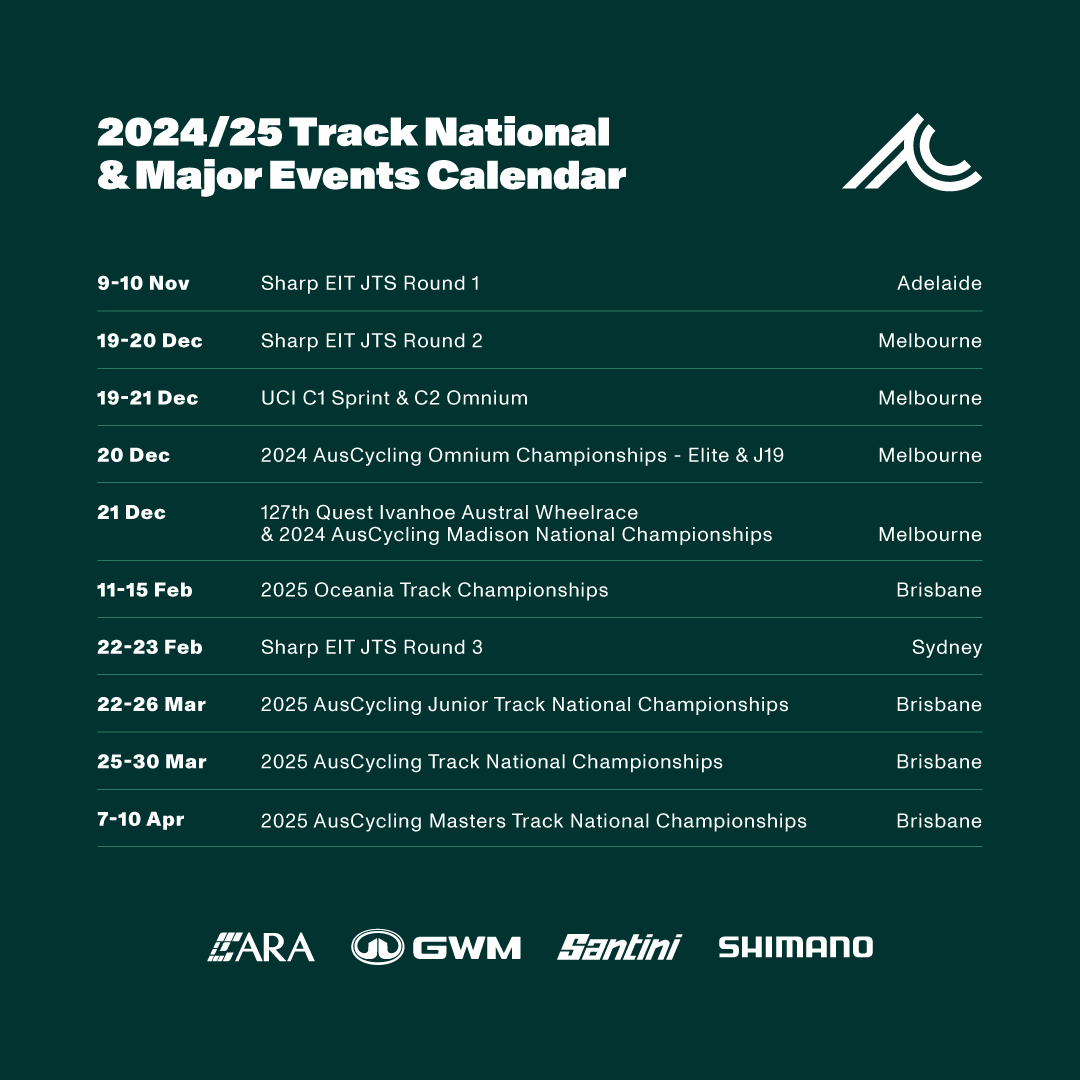 2024/25 national track calendar.