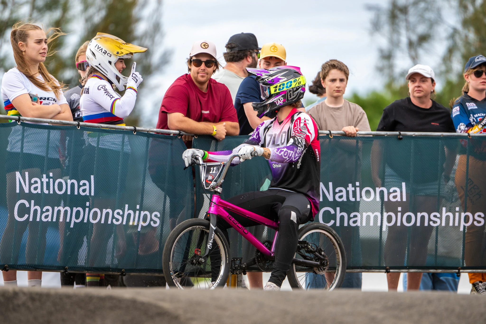 Sabina Košárková and Josh Jolly react after winning the 2025 AusCycling Pump Track National Championships. Picture: Get Snapt (KOSARKOVA NOT NATIONAL CHAMP, CZECH)