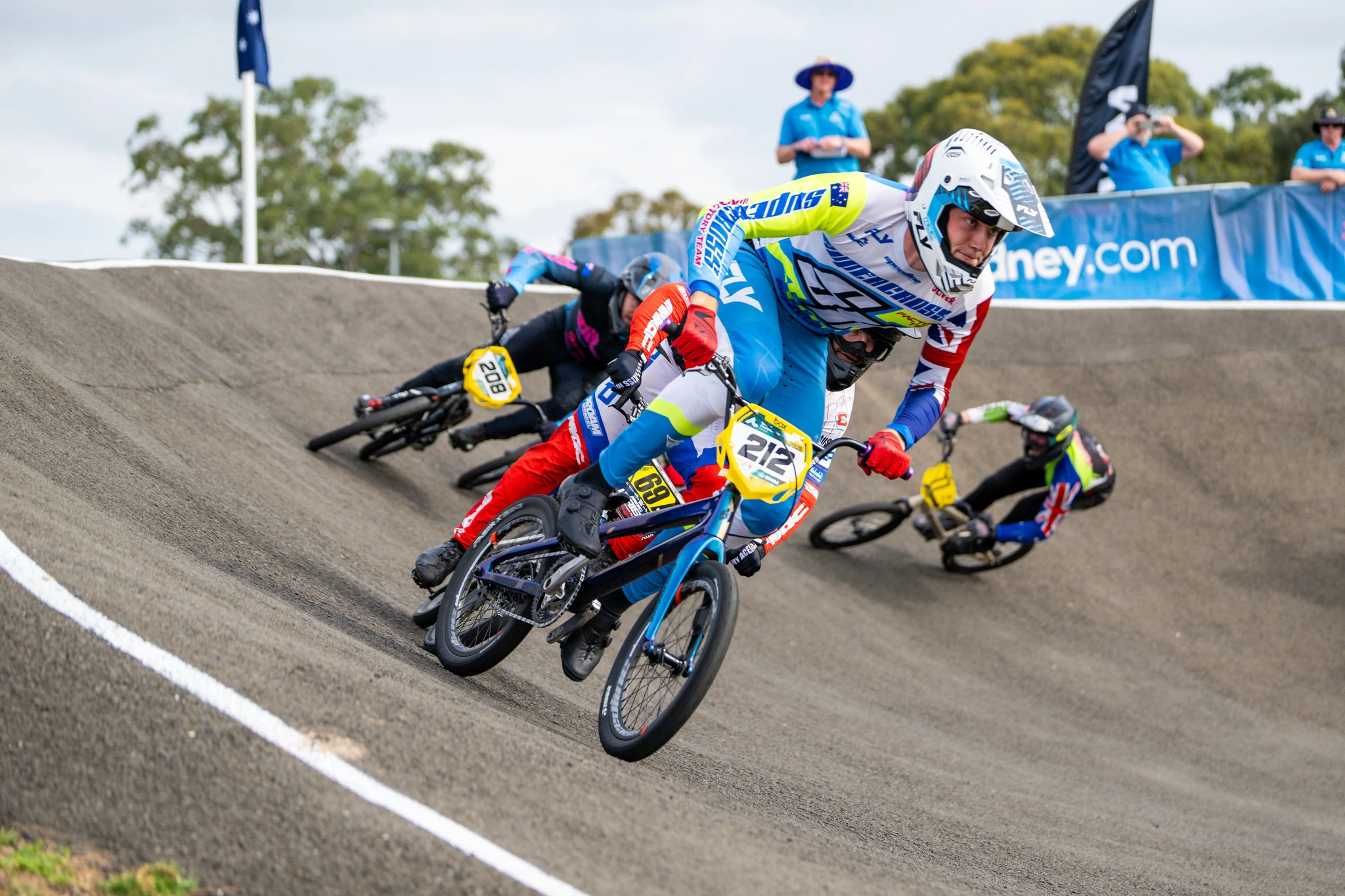 Oli Moran racing in Round 7 of the 2025 AusCycling BMX Racing National Series at Macarthur BMX Club. Picture: Get Snapt