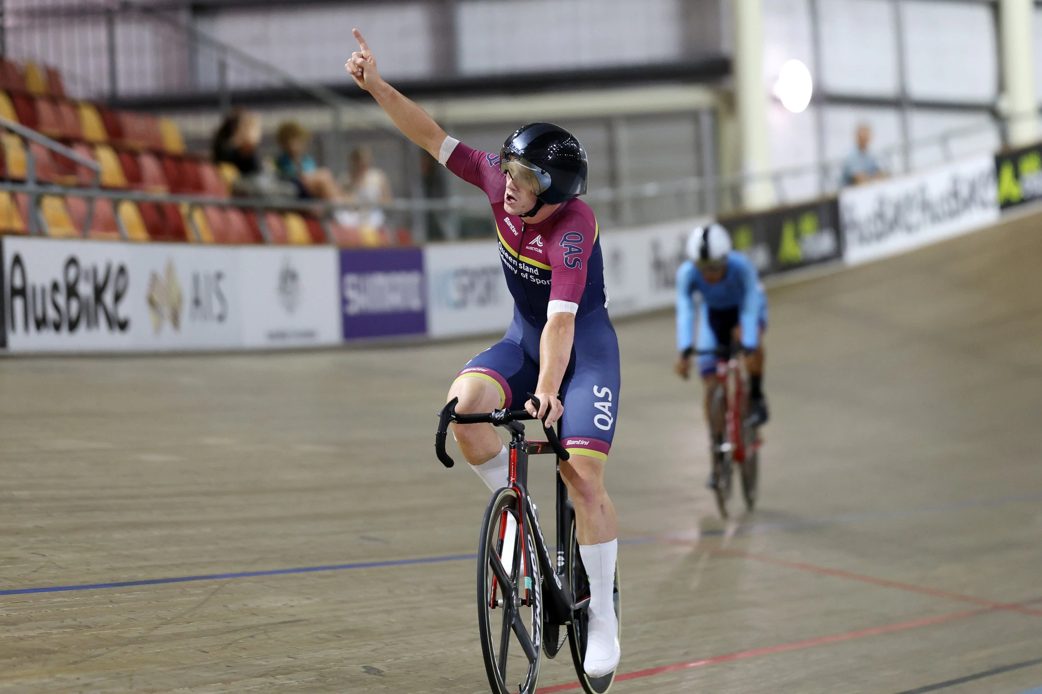 Liam Walsh after winning the 2024 elite men's omnium national championship. Picture: Con Chronis
