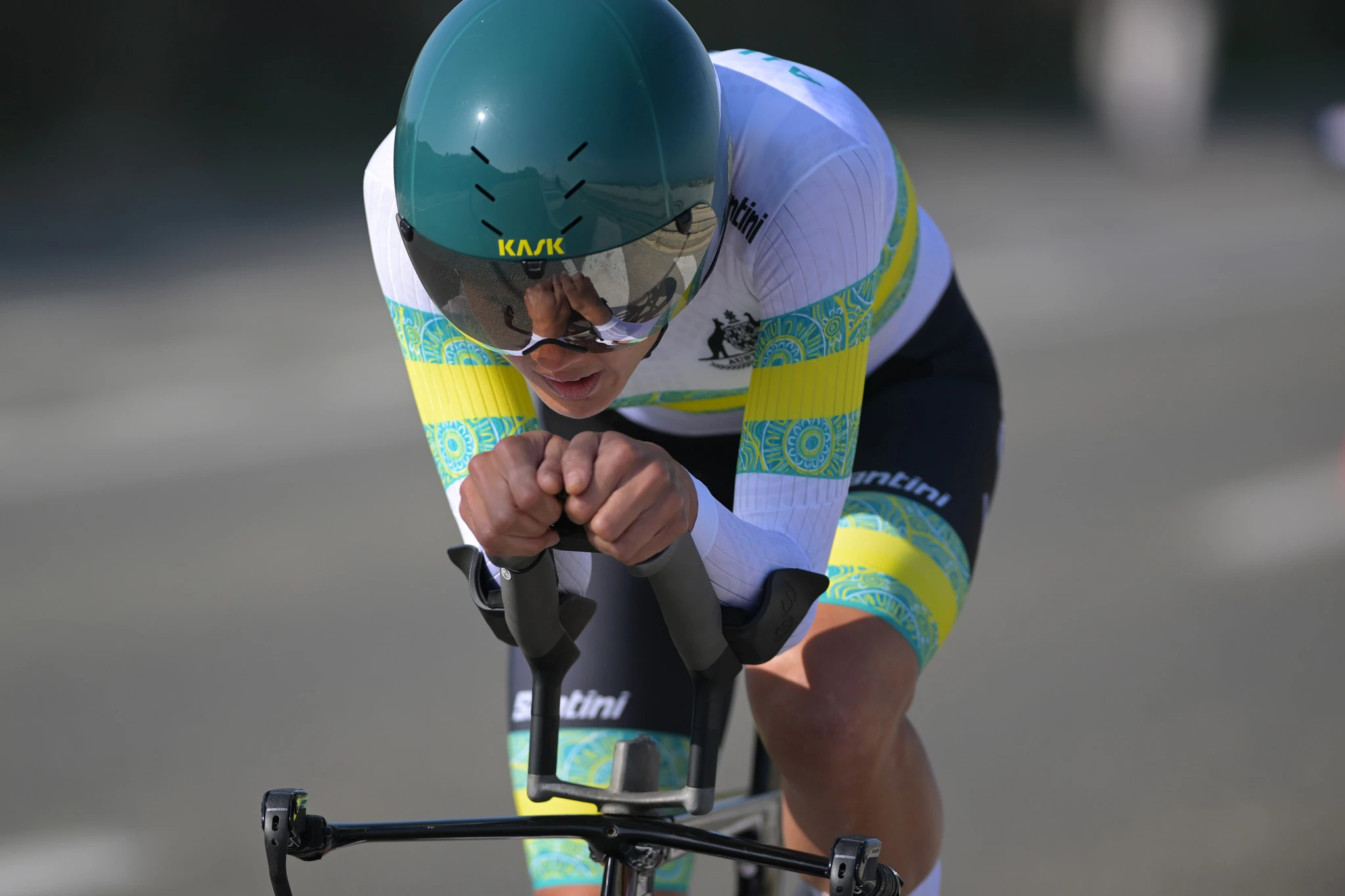 Alana Forster racing for the ARA Australian Cycling Team at the 2025 UCI Para-cycling Road World Cup in Ostend, Belgium. Picture: UCI