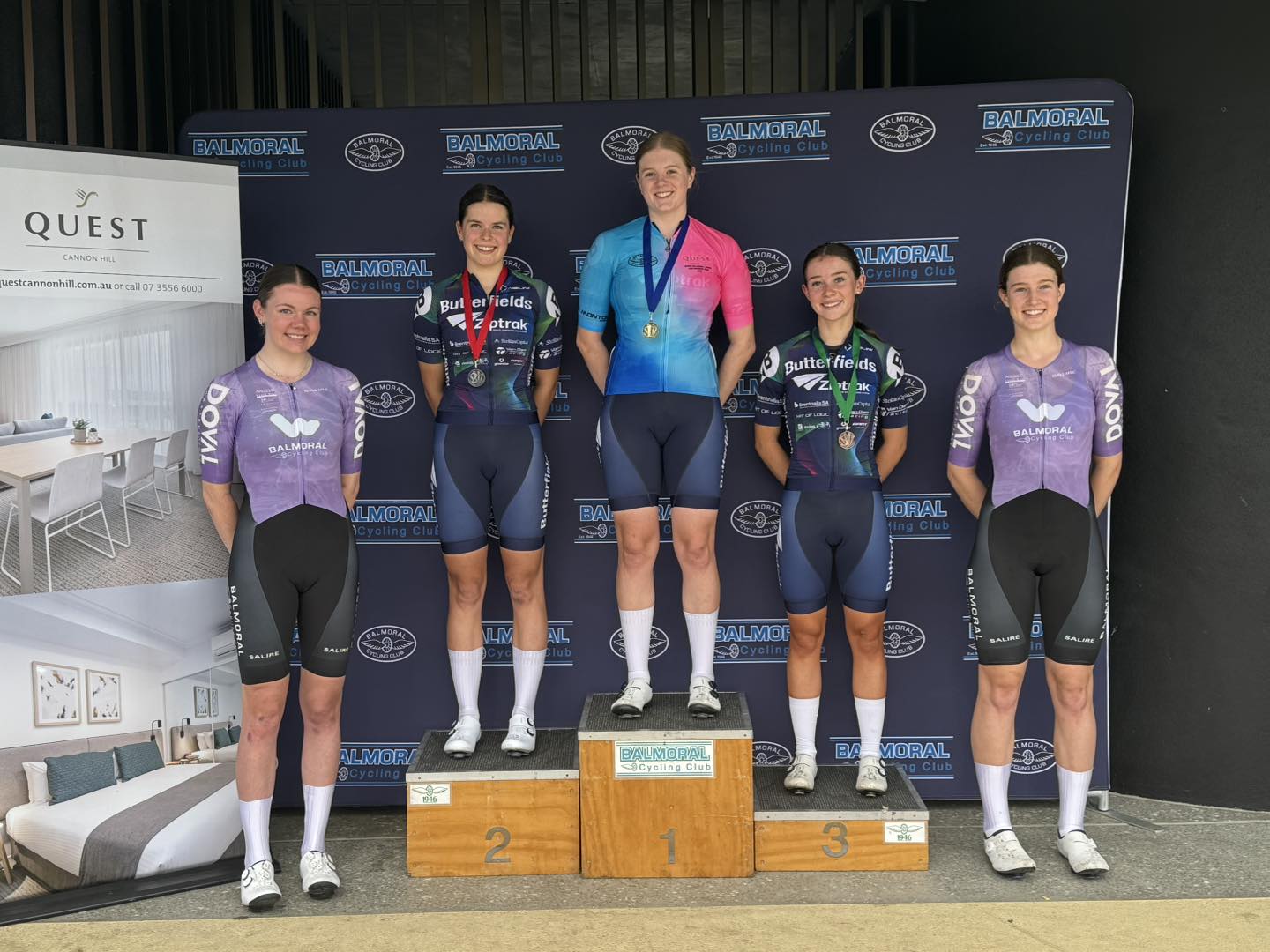 2025 Balmoral Junior Tour GC podium - BikeChain J19 National Road Series. Picture: Gabe Nuspan