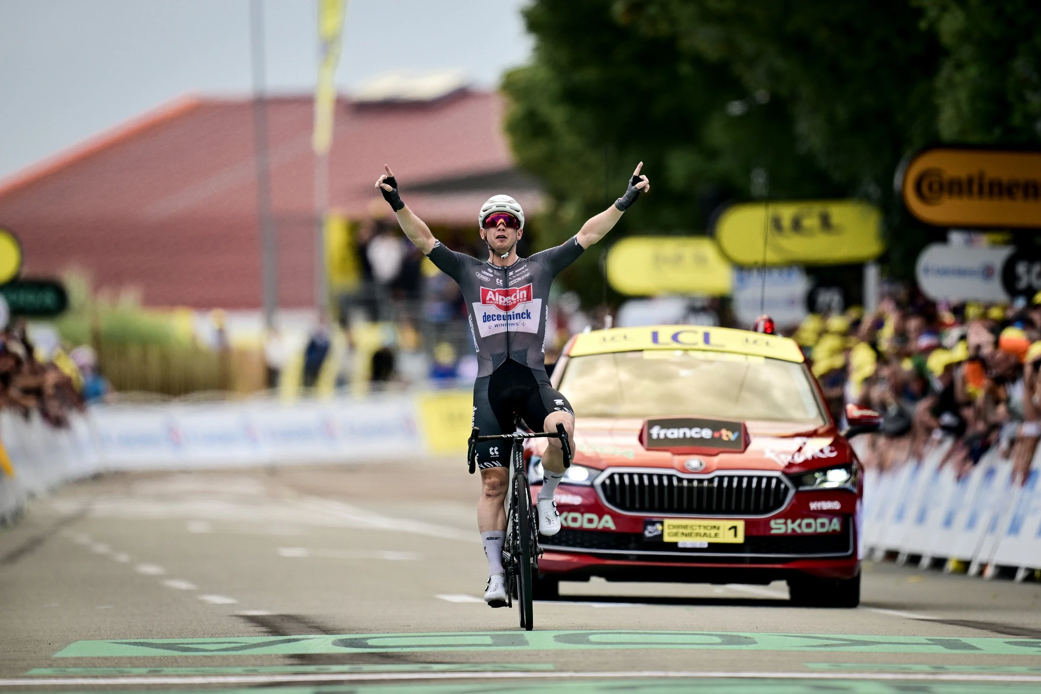 Kaden Groves winning Stage 20 of the 2025 Tour de France. Picture: Charly Lopez/A.S.O.
