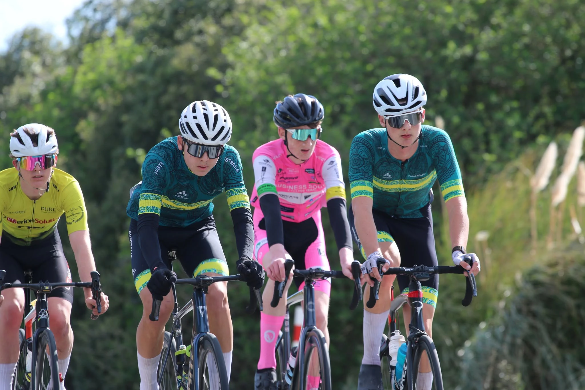 AusCycling Road Development Academy riders at the 2025 Yunca Junior Tour of Southland.