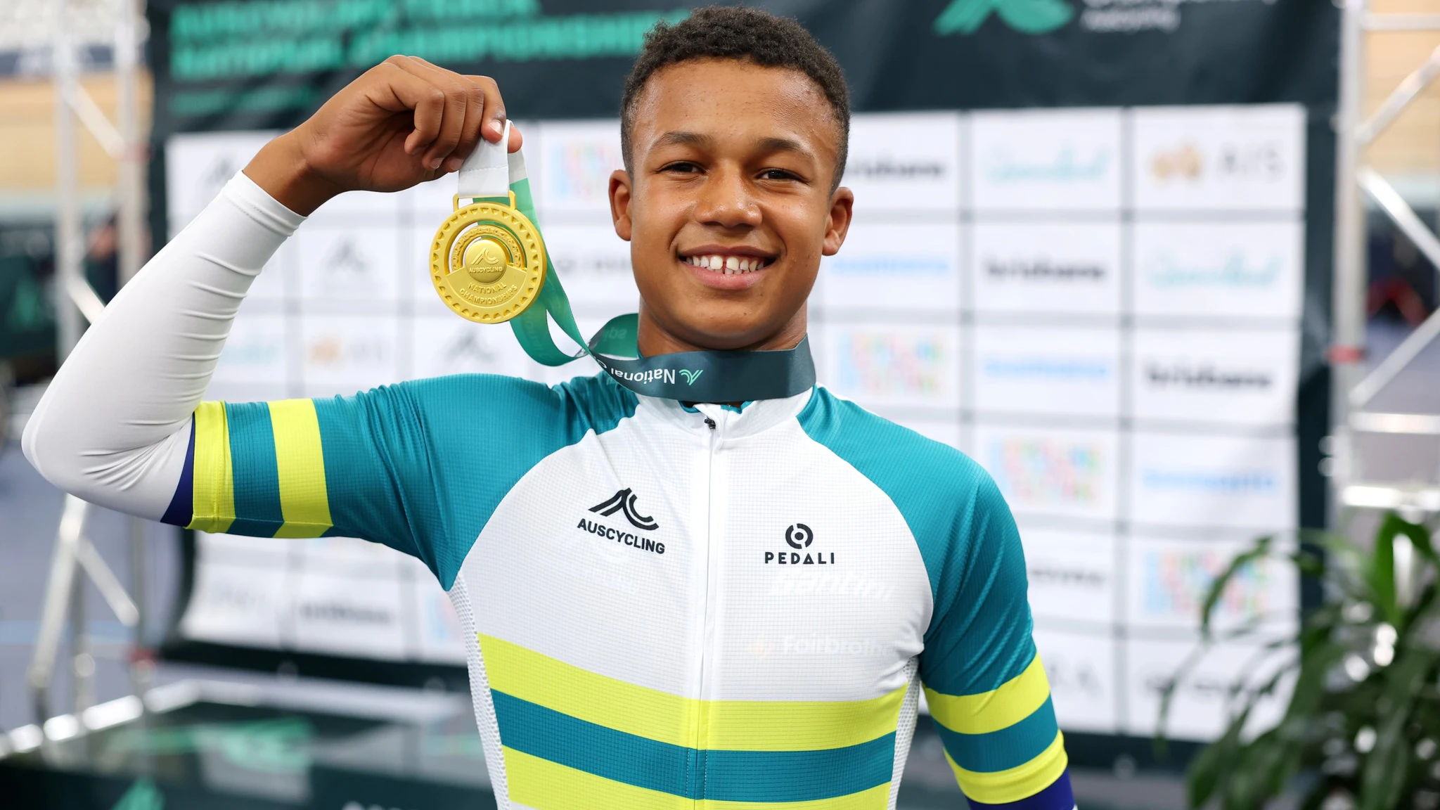 Adama Ouedraogo (VIC) 500m TT U15 Boys national champion at the 2026 AusCycling Junior Track National Championships in Brisbane. Picture: Con Chronis