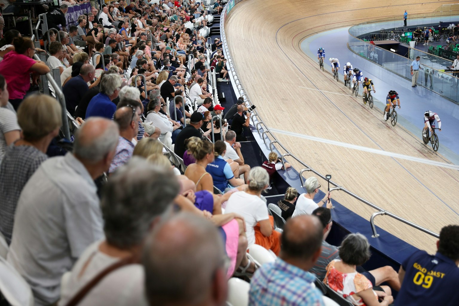 Spectator view of the 2024 AusCycling Track National Championships at Anna Meares Velodrome in Brisbane. Picture: Mackenzie Sweetnam