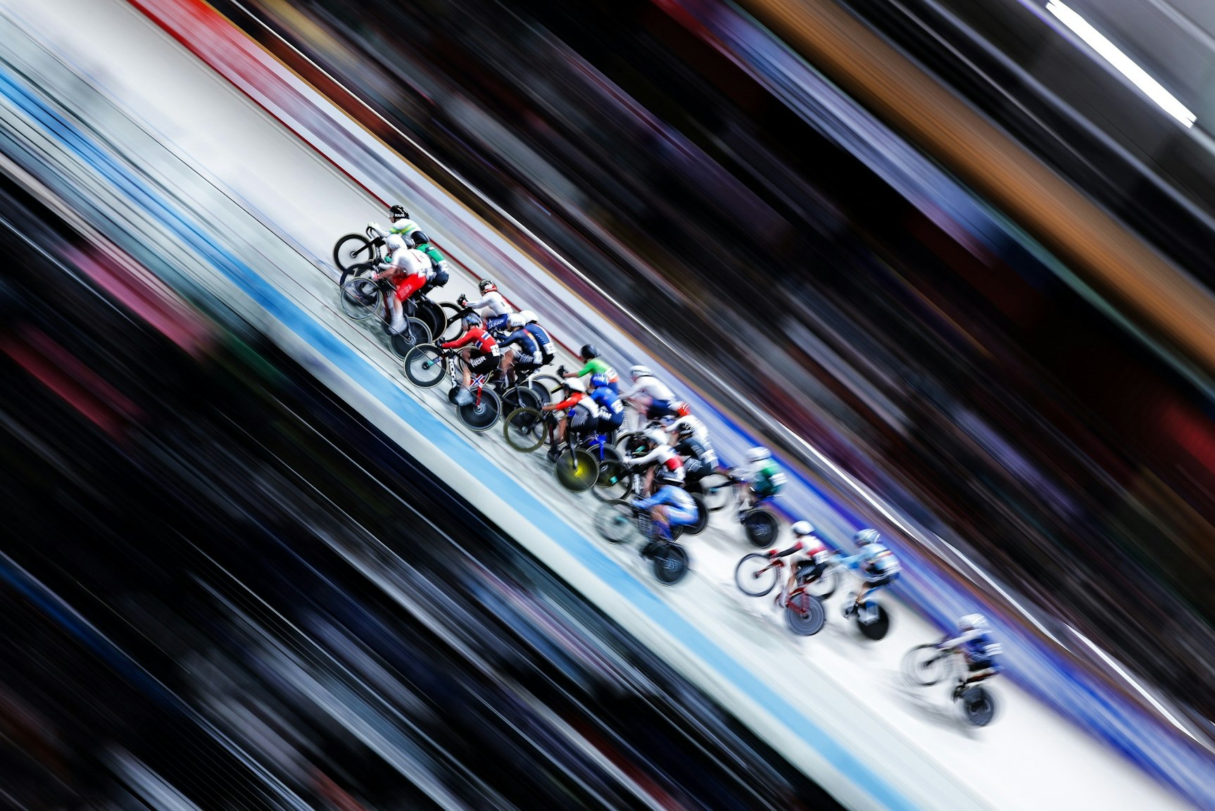 Alyssa Polites racing at the 2025 UCI Track World Championships in Santiago, Chile. Picture: Alex Whitehead/SWpix.com