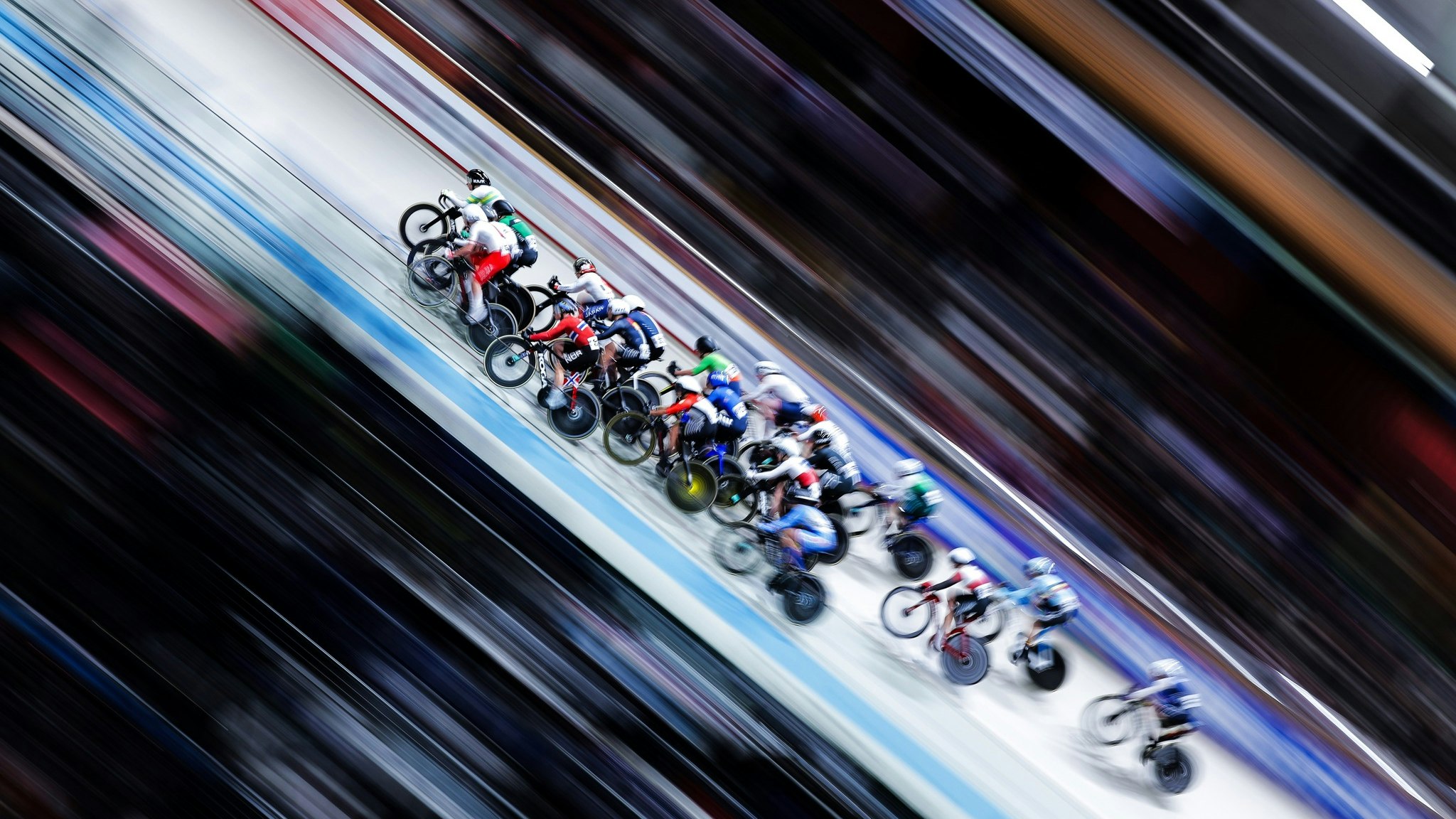 Alyssa Polites racing at the 2025 UCI Track World Championships in Santiago, Chile. Picture: Alex Whitehead/SWpix.com