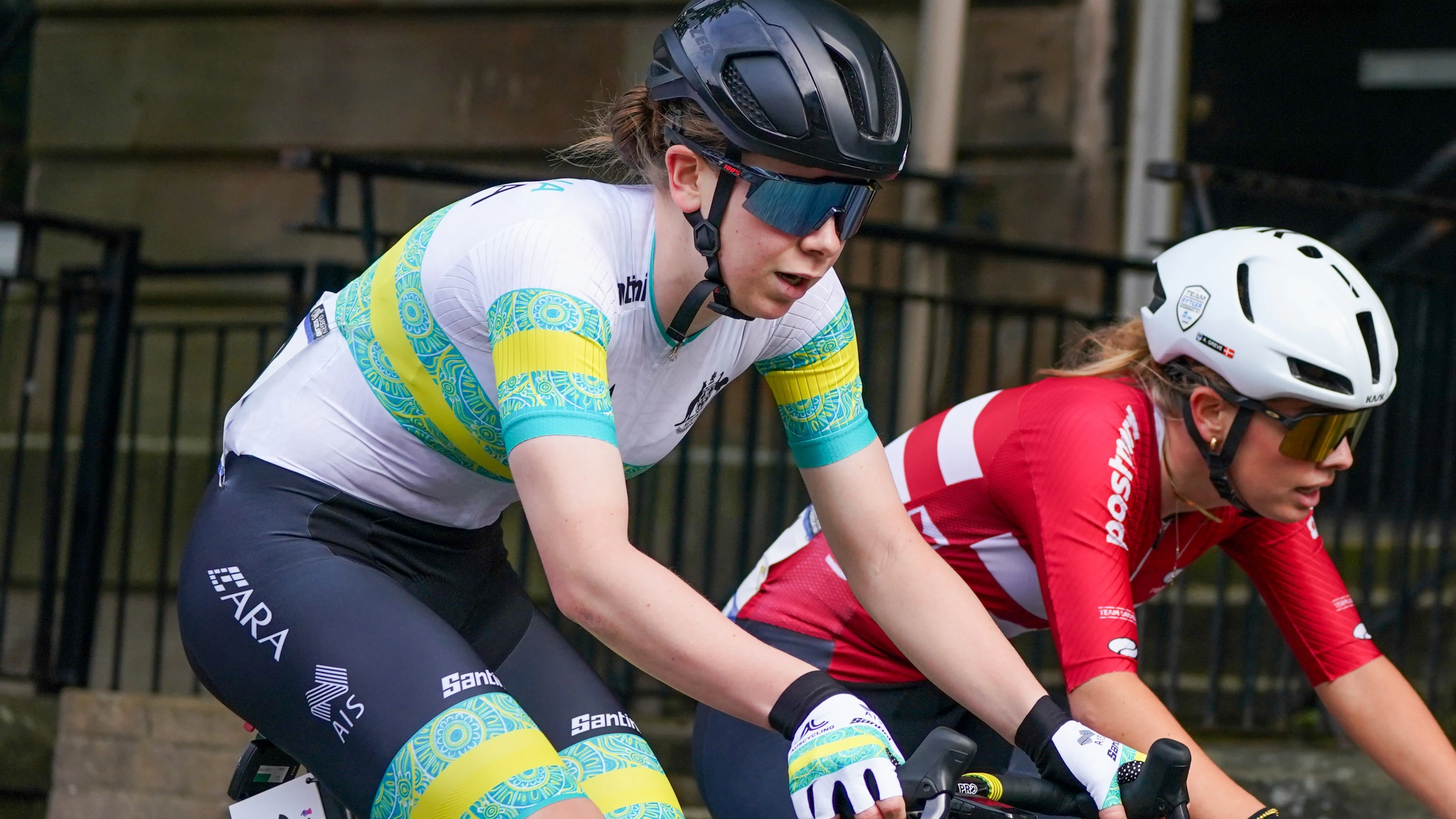Talia Appleton competing for the ARA Australian Cycling Team at the Glasgow 2023 UCI Road World Championships