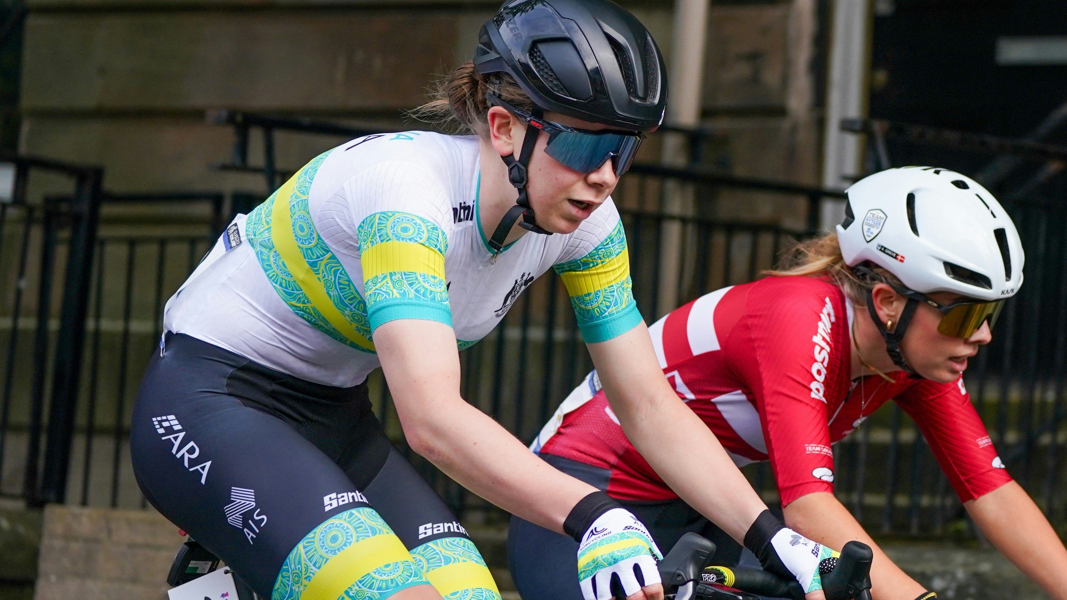Talia Appleton competing for the ARA Australian Cycling Team at the Glasgow 2023 UCI Road World Championships