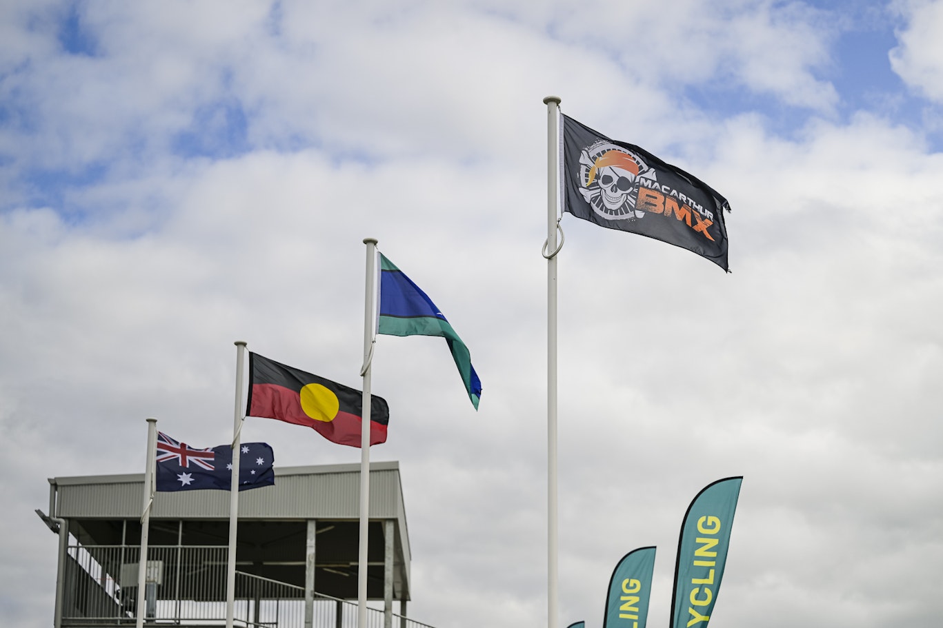Macarthur BMX flags at track. Picture: Rhys Cull