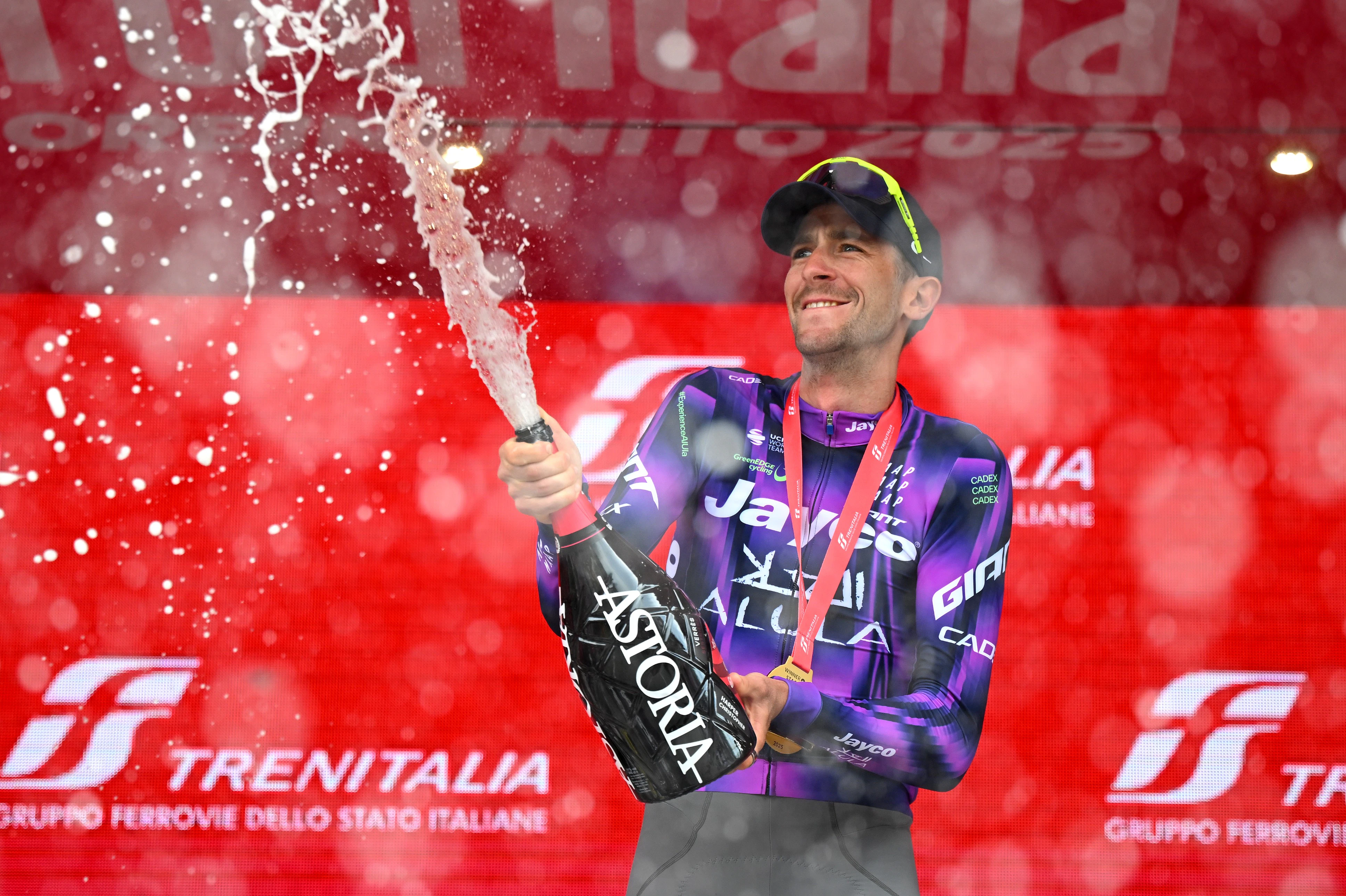 Chris Harper celebrates after winning stage 20 of the Giro d'Italia. Photo: Getty