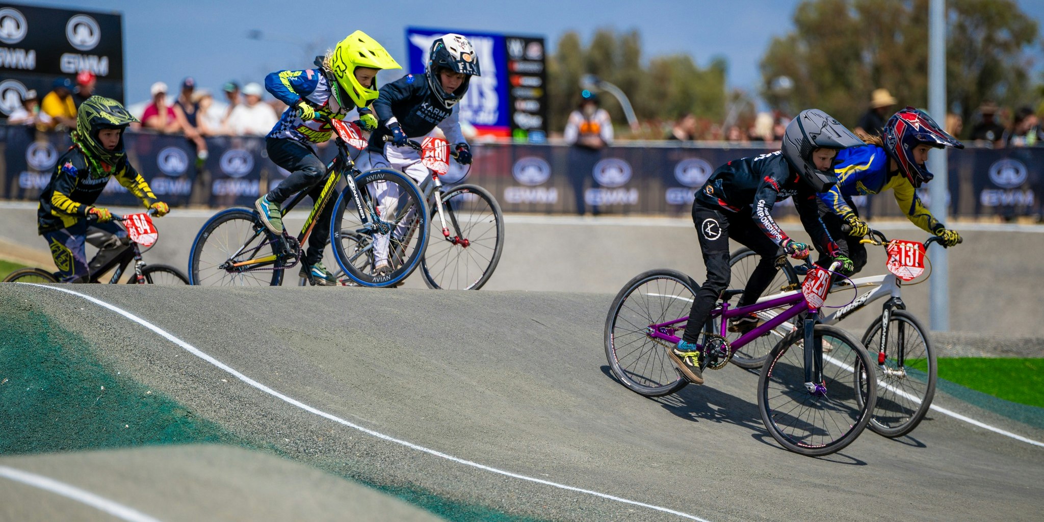 Kids racing at the 2024 GWM BMX Racing National Championships in Perth, WA. Picture: Get Snapt