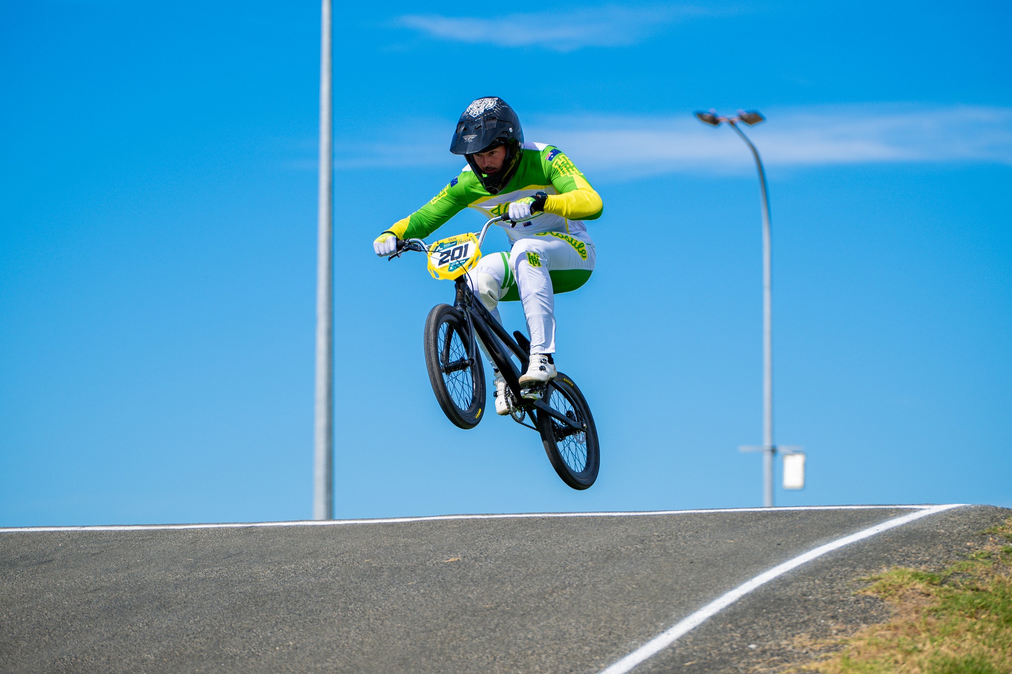 Andy Hughes racing at the 2024 GWM BMX Racing National Championships at Westside BMX Club in Perth. Picture: Get Snapt