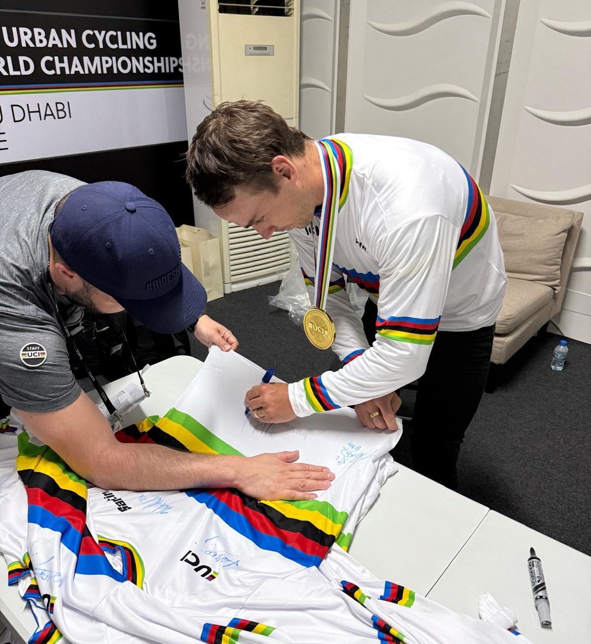 Logan Martin signs rainbow jersey