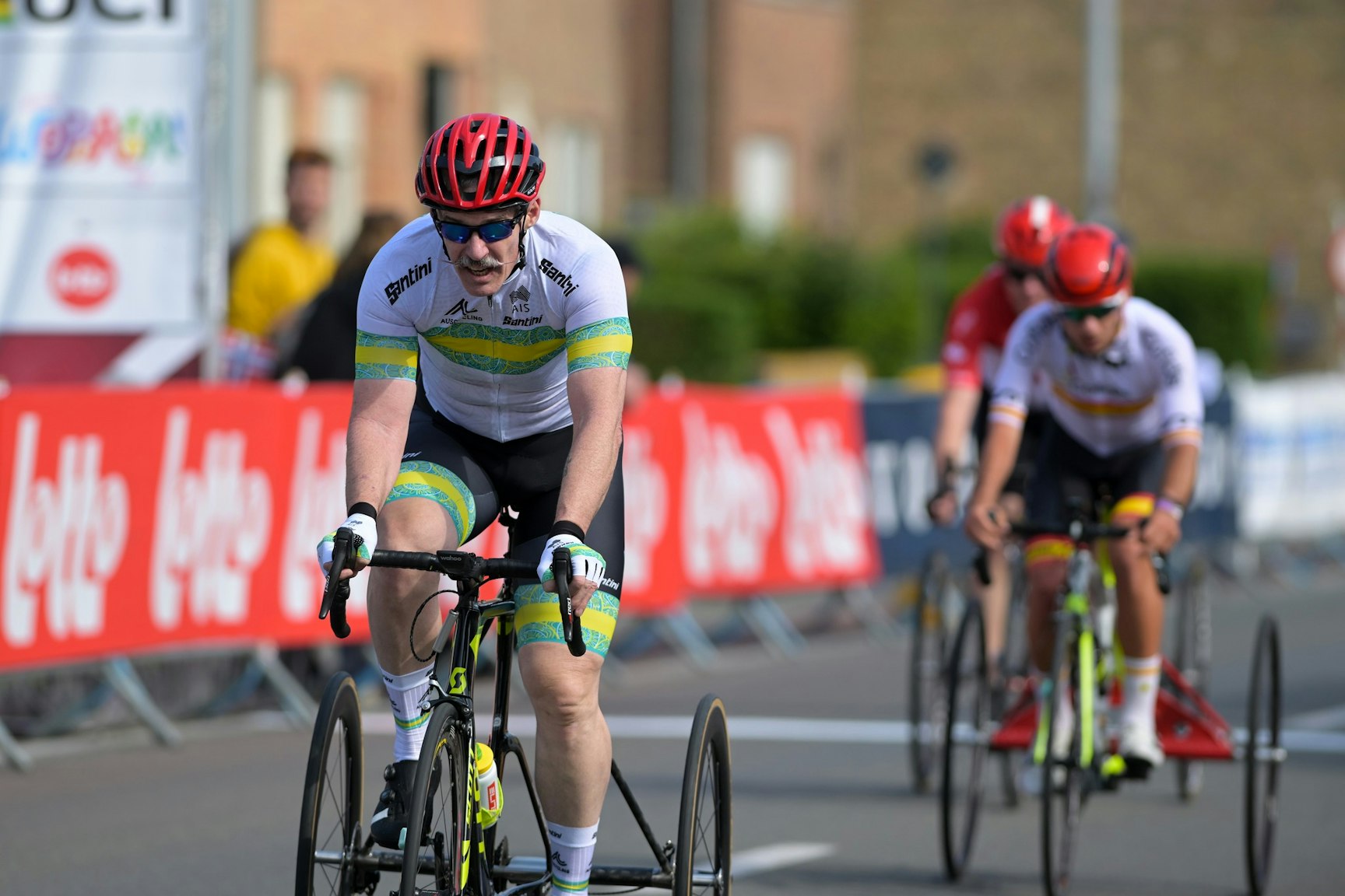 Stuart Jones racing at the 2025 UCI Para Cycling Road World Cup in Belgium. Picture: Jean-Baptiste Benavent