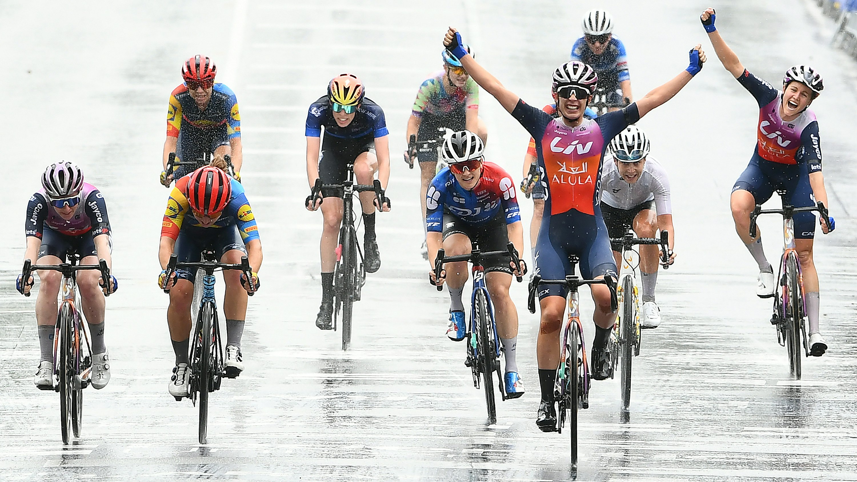 Ruby Roseman-Gannon wins the 2024 AusCycling elite women Road Race National Championship in Ballarat in the wet
