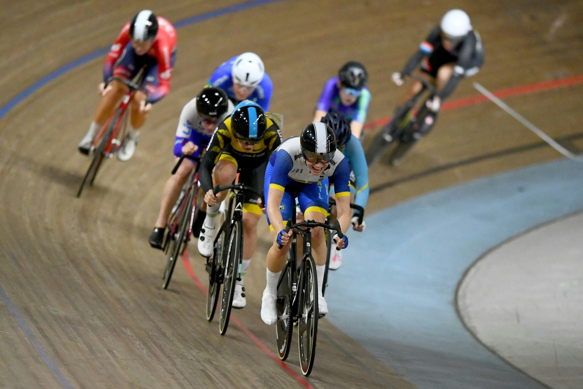 Sophie Edwards racing in the 2023 AusCycling Omnium National Championships at DISC Velodrome. Picture: Josh Chadwick
