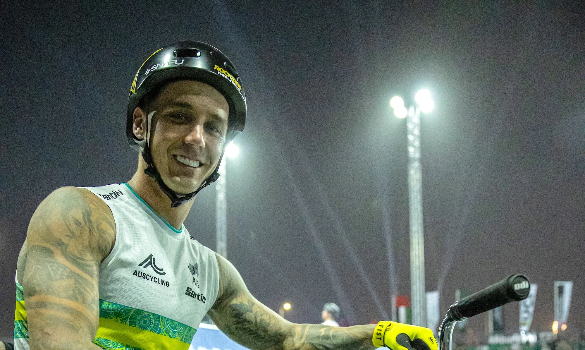Logan Martin at the 2022 UCI World Championship in Abu Dhabi.
