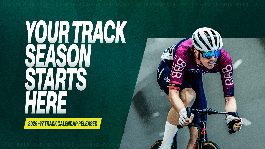 AusCycling track calendar launch graphic 2026-2027