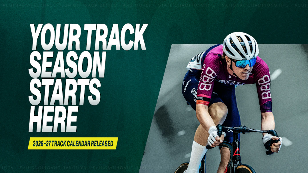 AusCycling track calendar launch graphic 2026-2027