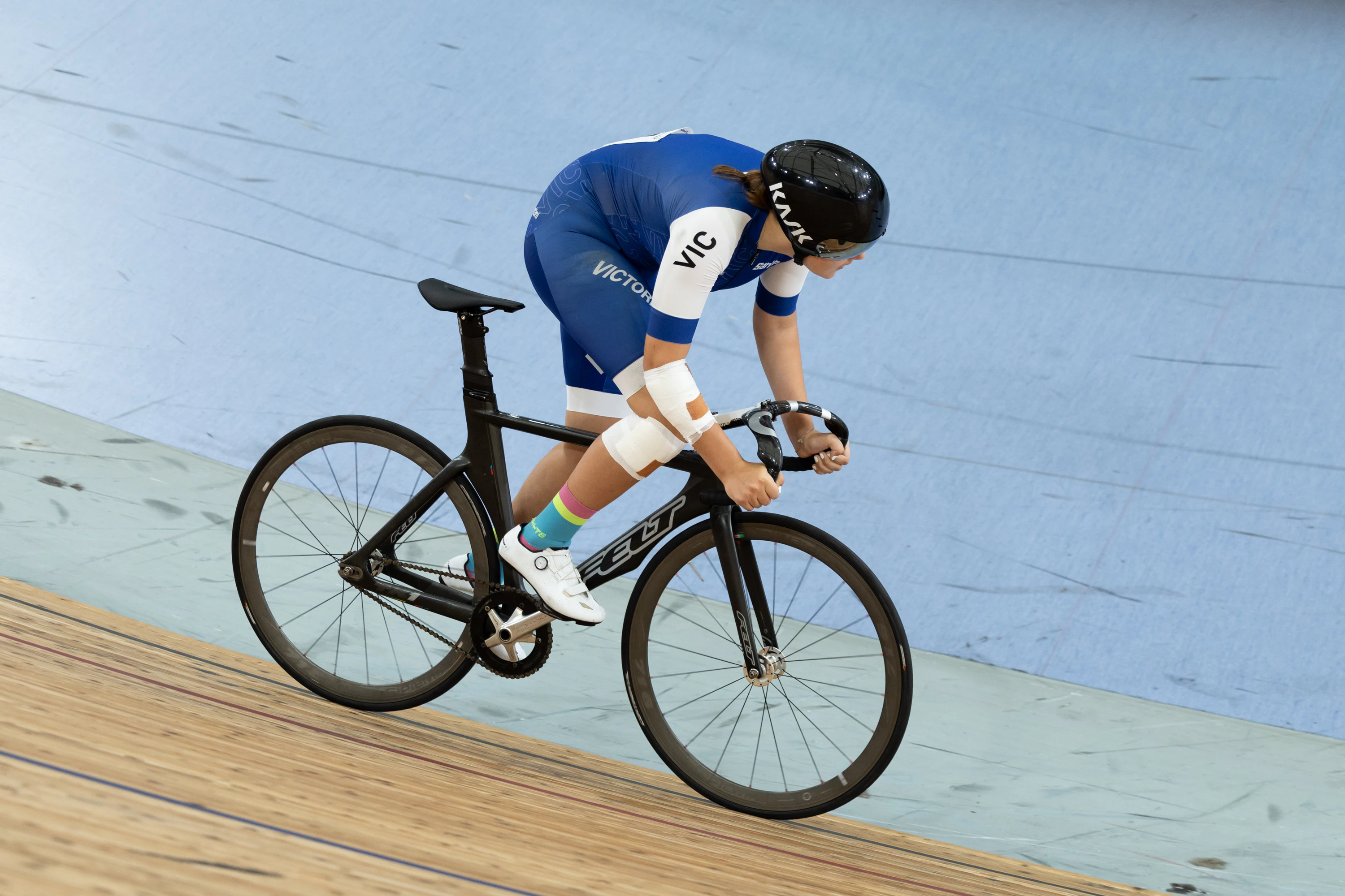 Emilia Jirovcova racing at the 2025 AusCycling Track National Championships. Picture: Mackenzie Sweetnam