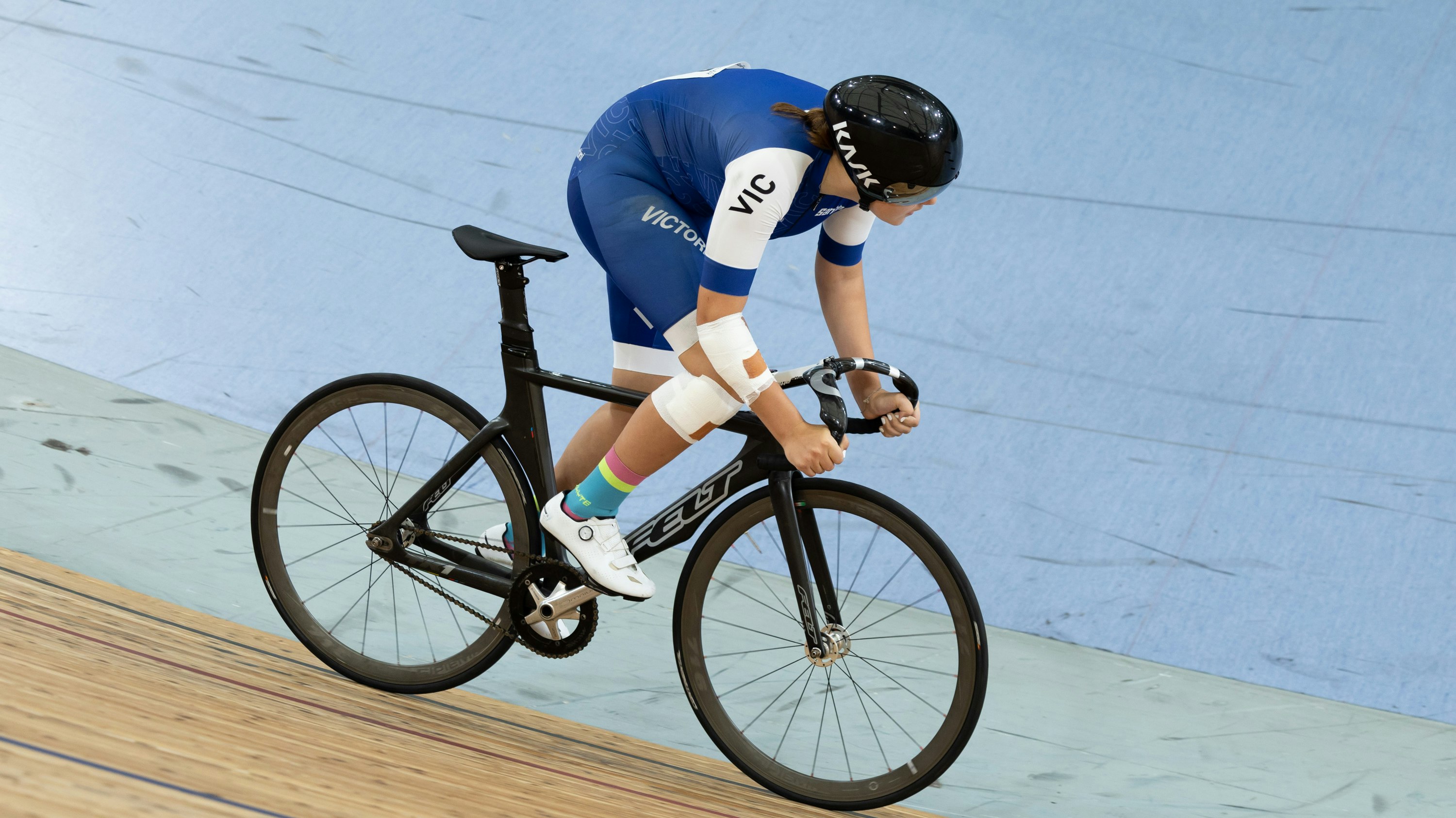 Emilia Jirovcova racing at the 2025 AusCycling Track National Championships. Picture: Mackenzie Sweetnam