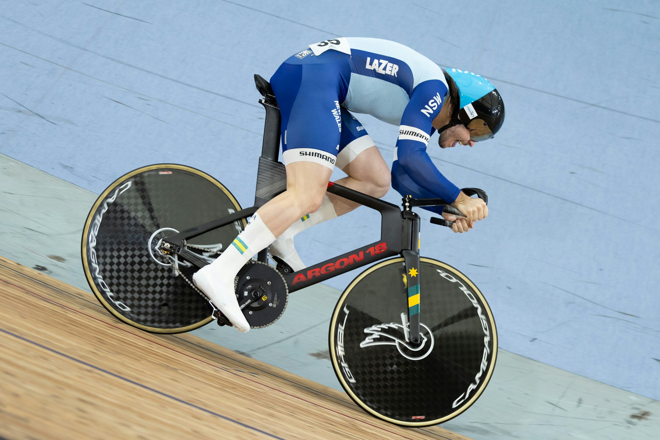 Danny Barber racing at the 2025 AusCycling Track National Championships. Picture: Mackenzie Sweetnam