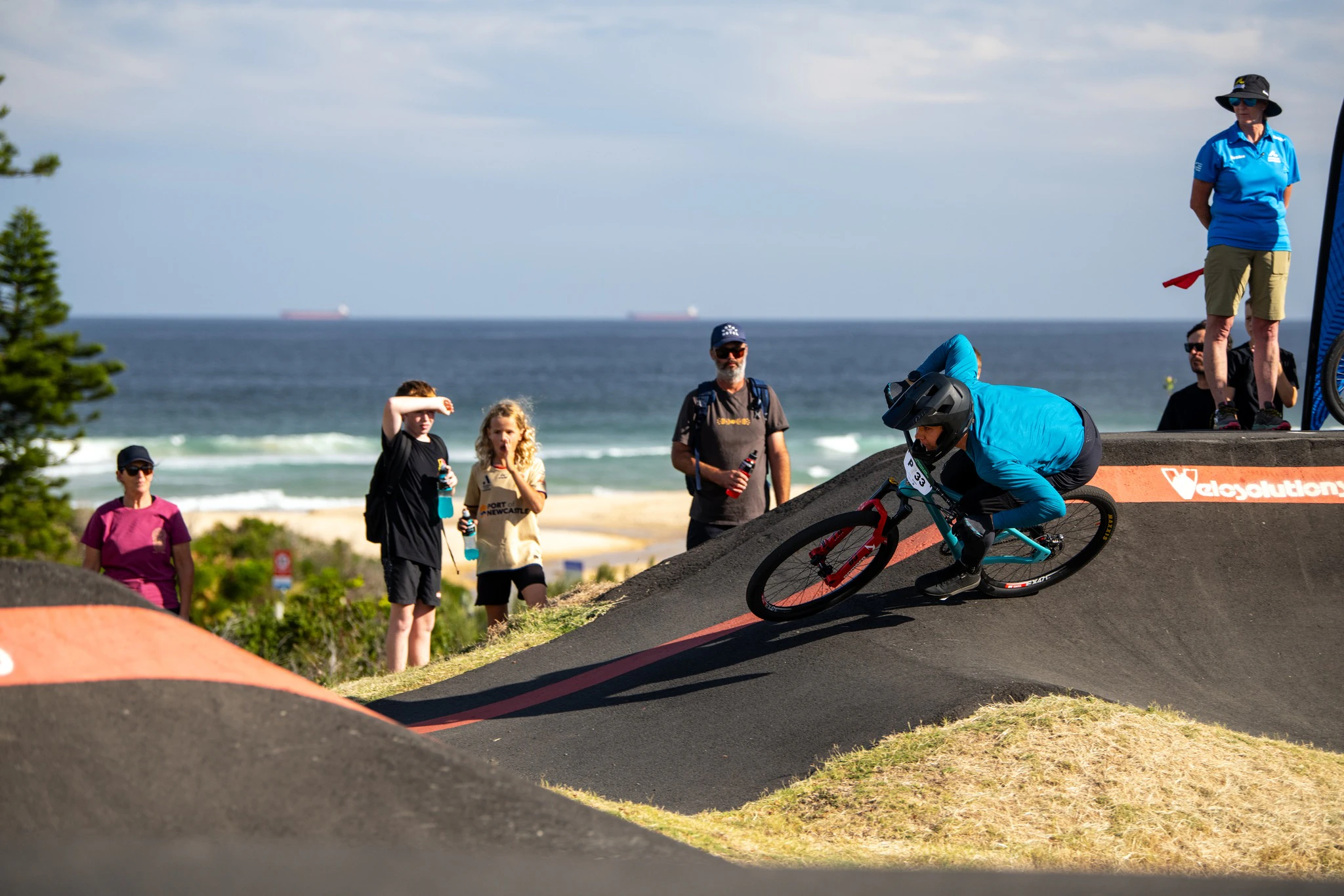 Ryan Gilchrist at the 2024 AusCycling Pump Track National Championships in Redhead Beach, Lake Macquarie. Picture: Matt Rousu Photography