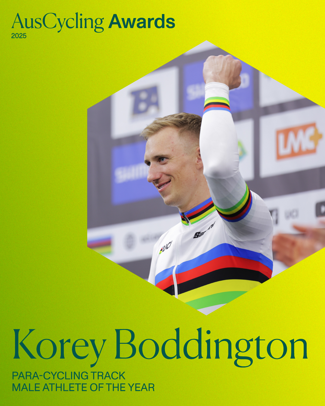 Korey Boddington Para-cycling Track Male Athlete of the Year