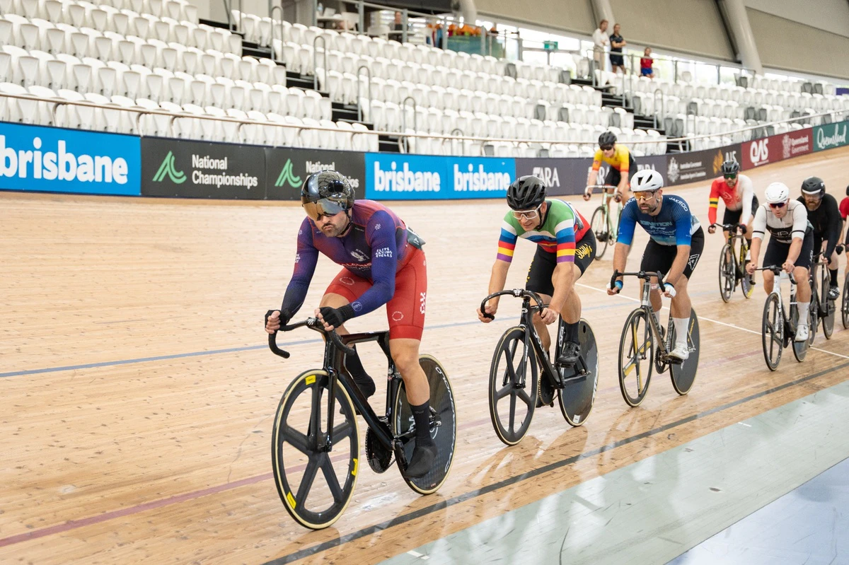 Riders competing in the annual Masters Track National Championships at Anna Meares Velodrome in Brisbane