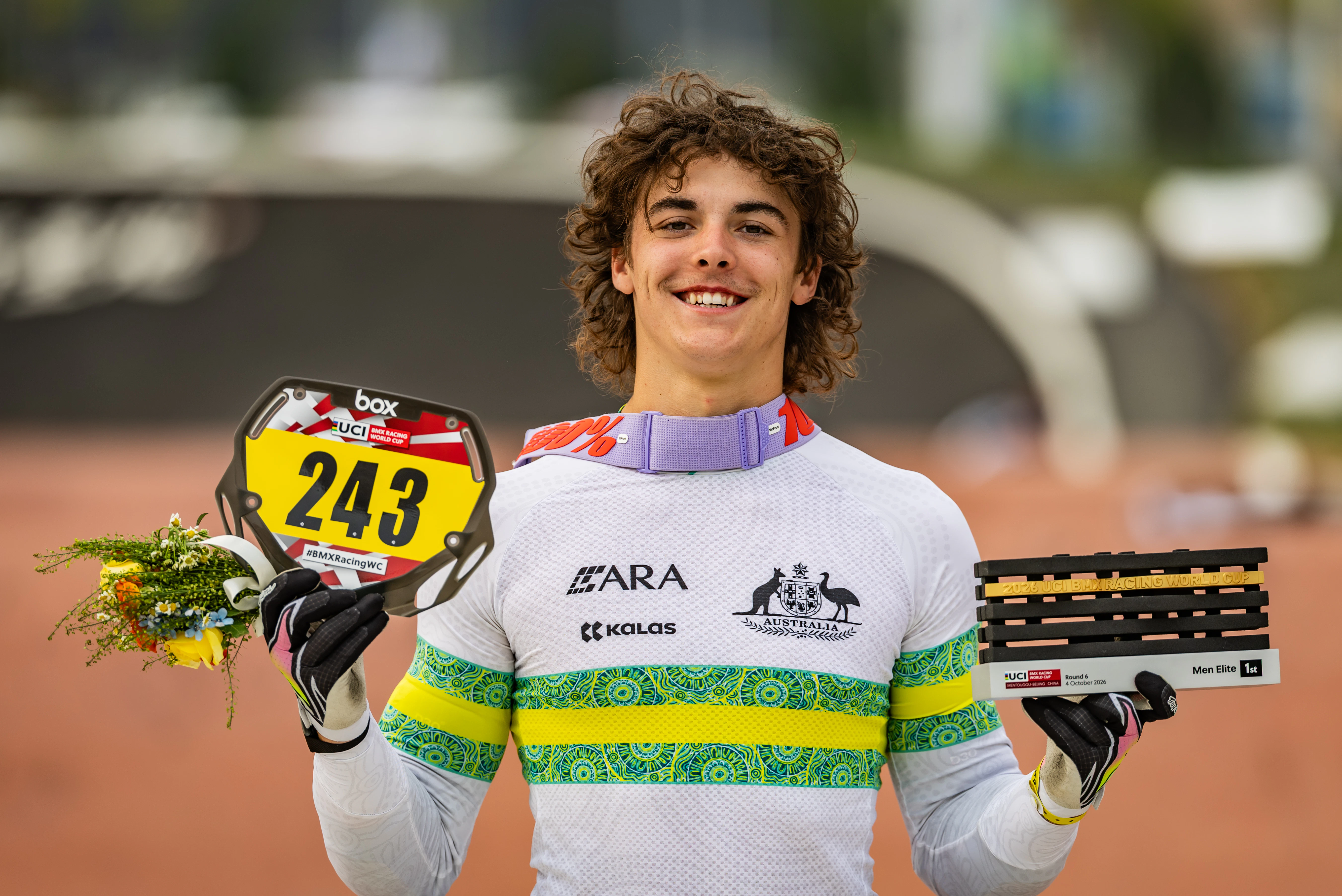 Josh Jolly wins Round 6 of the 2026 UCI BMX Racing World Cup in Mentougou, China. Picture: Navada Photography