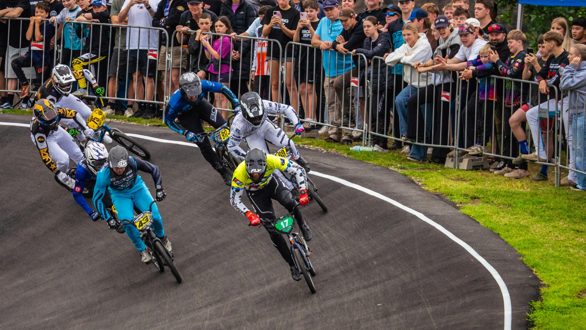 Superclass Men racing at Round 4 of the 2026 AusCycling BMX Racing National Series. Picture: Oksanen Media