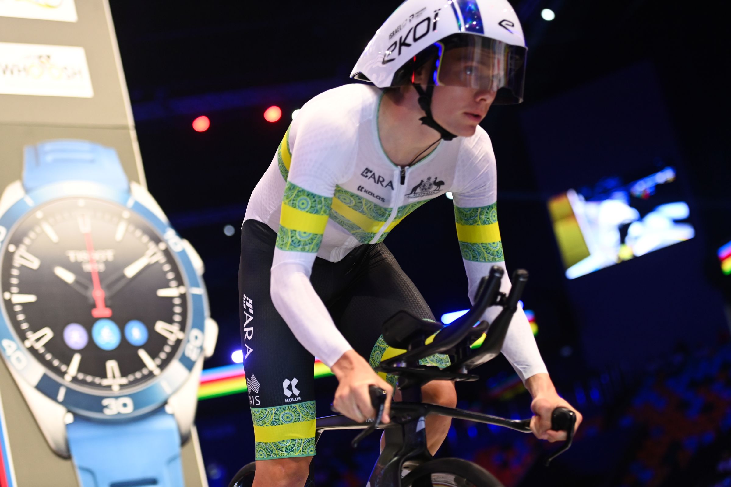 Zachary Marriage competing for the ARA Australian Cycling Team in the  2025 UCI Road World Championships - BK Arena to Kigali Convention Centre, Kigali, Rwanda - Men Under-23 Individual Time Trial (ITT)