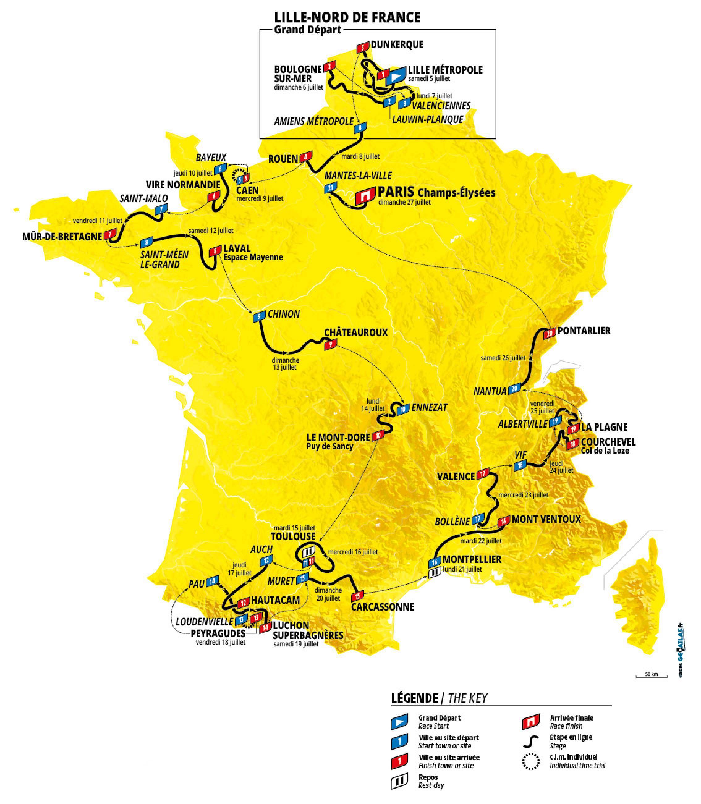 TdF course map