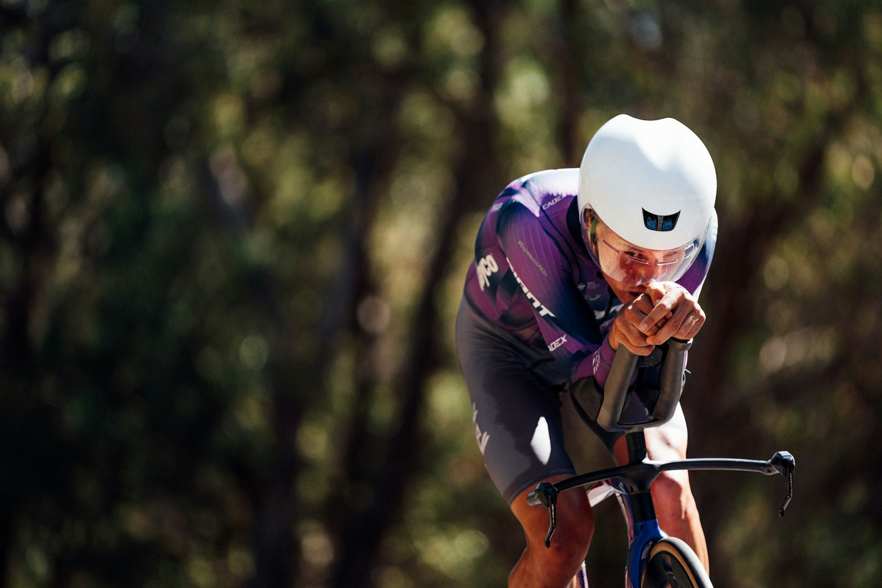 Luke Plapp racing the elite men's time trial at the 2025 AusCycling Road National Championships. Picture: ZW Photography