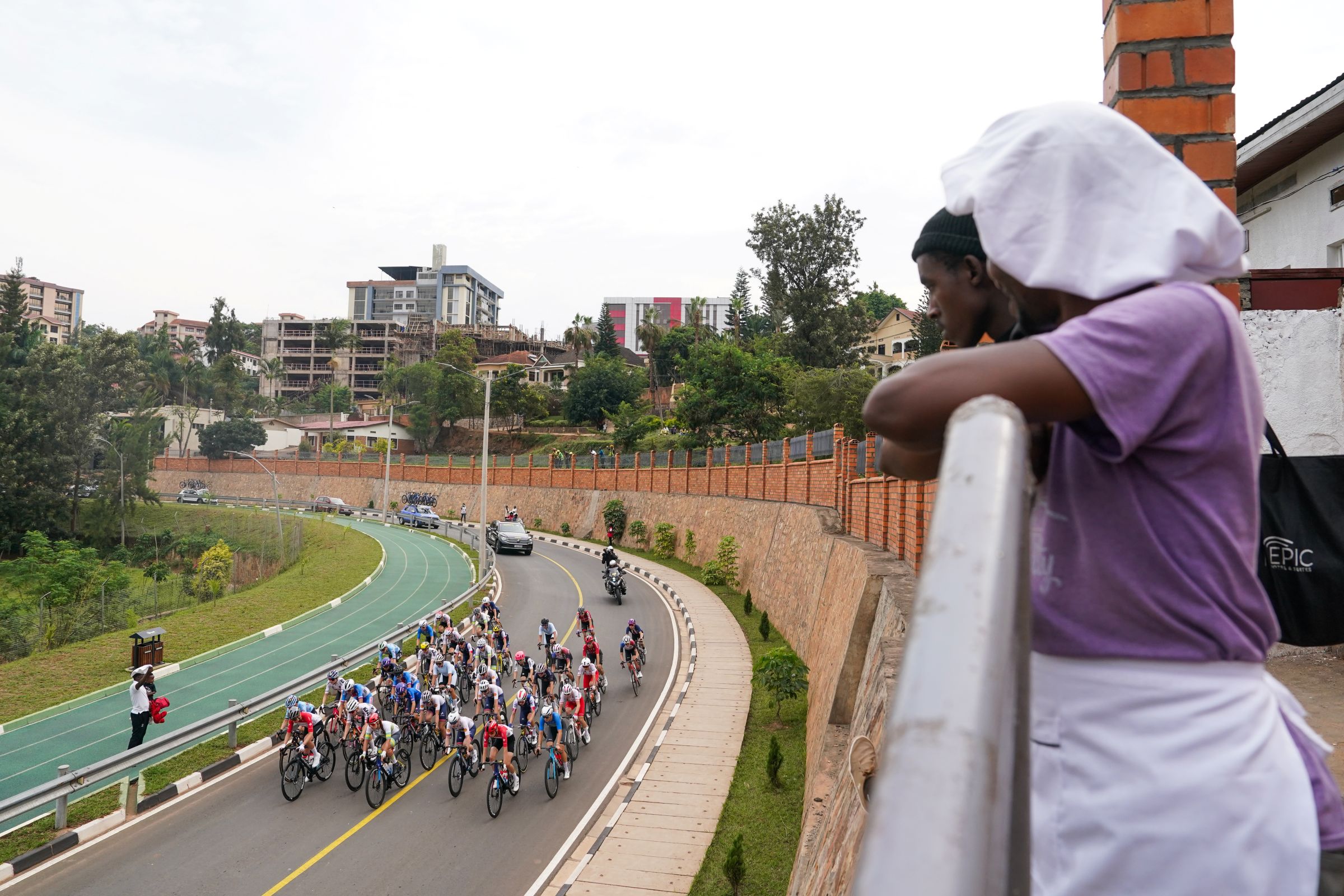 2025 UCI Road World Championships - Kigali Convention Centre, Kigali, Rwanda - Women Under-23 Road Race - The peloton