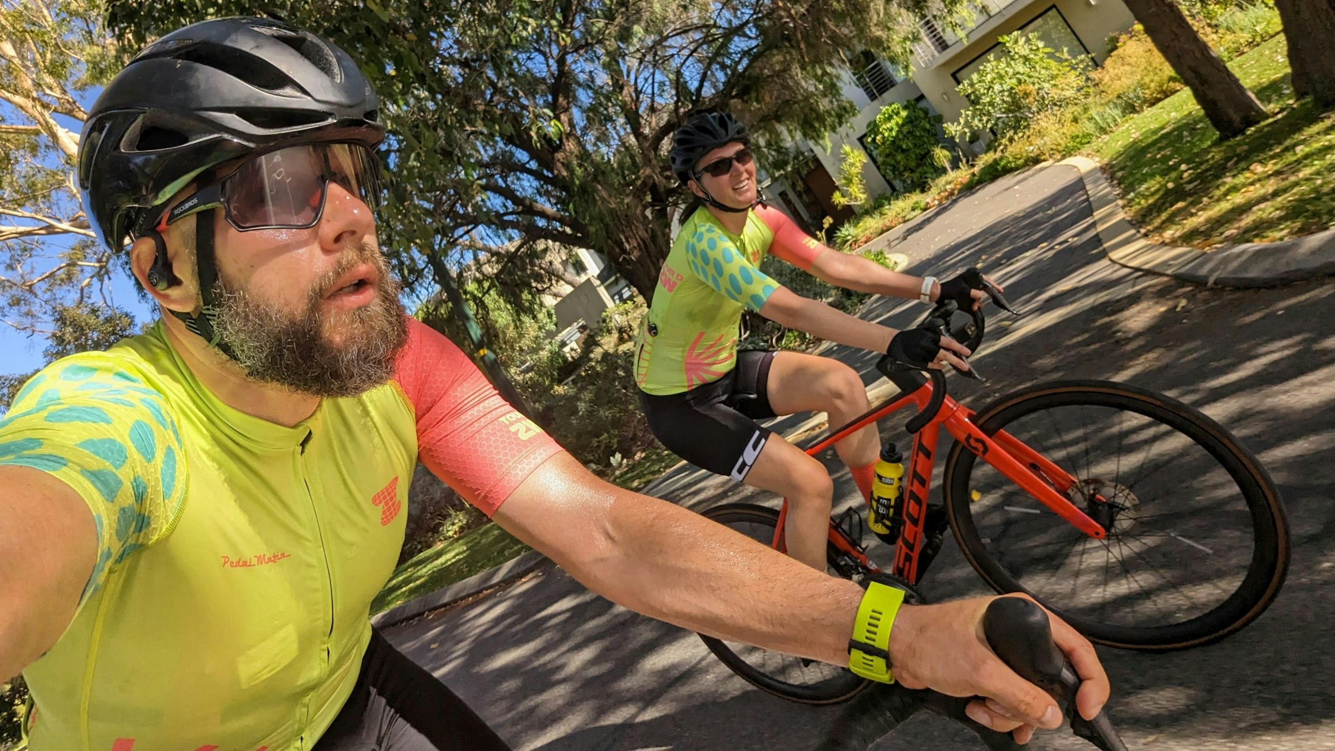 Maya and Jasmin 'JZ' Zoranjic, amateur road cyclists from Perth, on a bicycle ride together