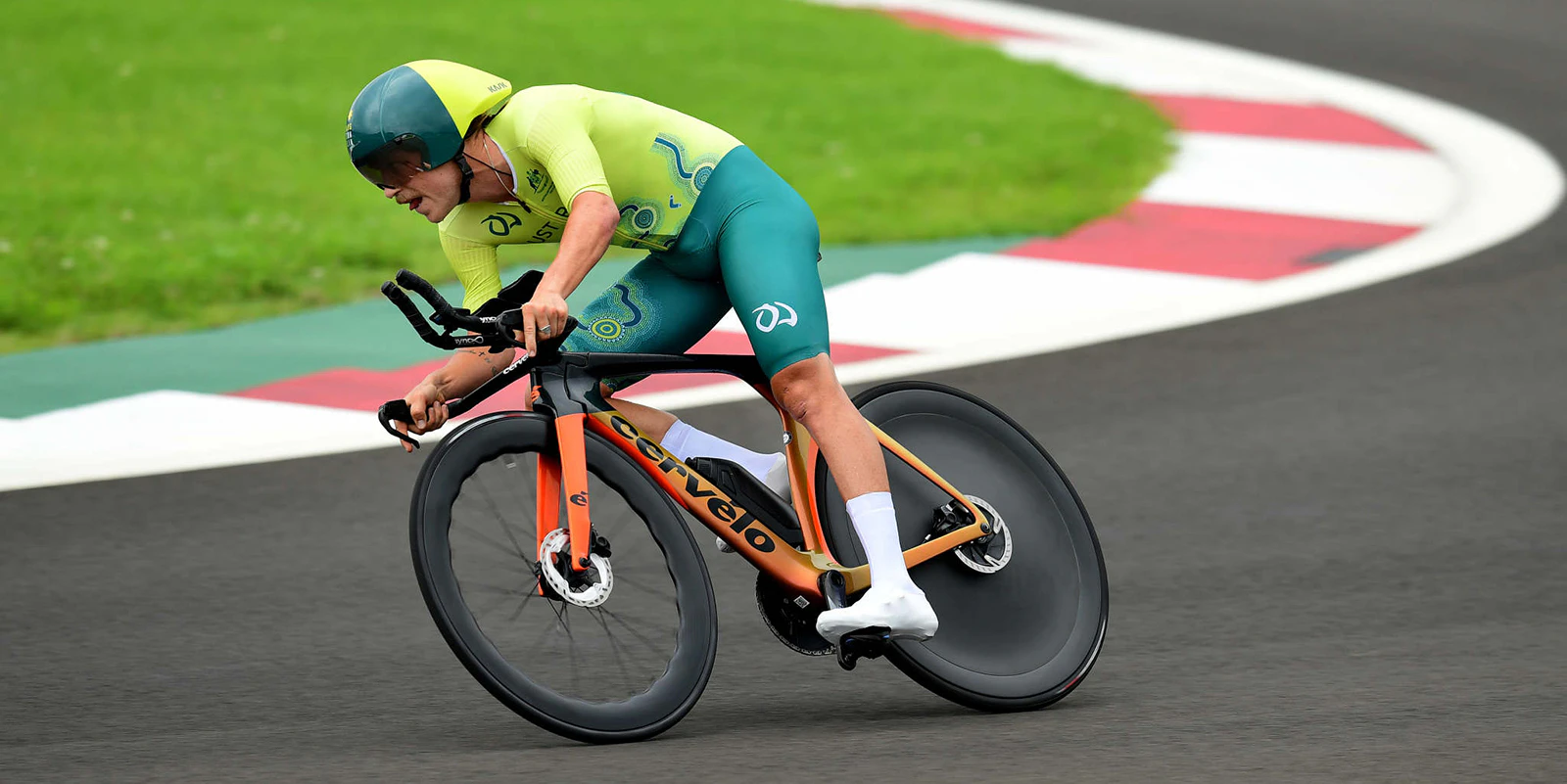 Alistair Donohoe riding on outdoor track