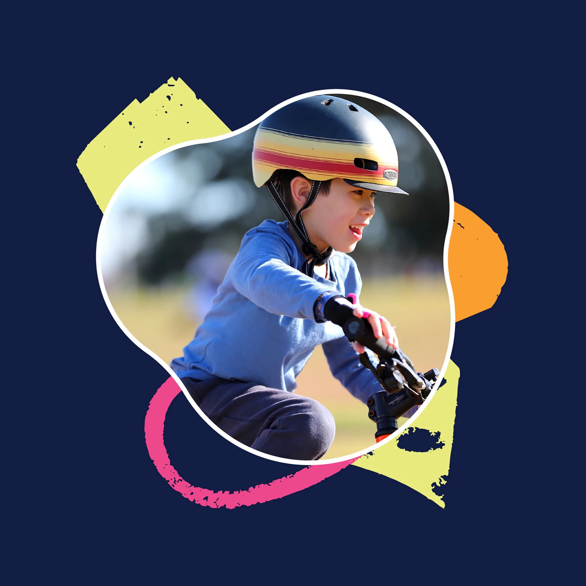 AusBike student smiling while riding in program