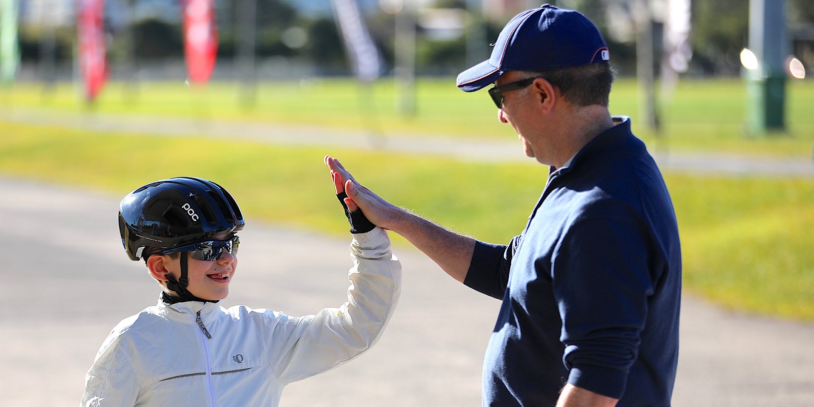AusBike student giving high five