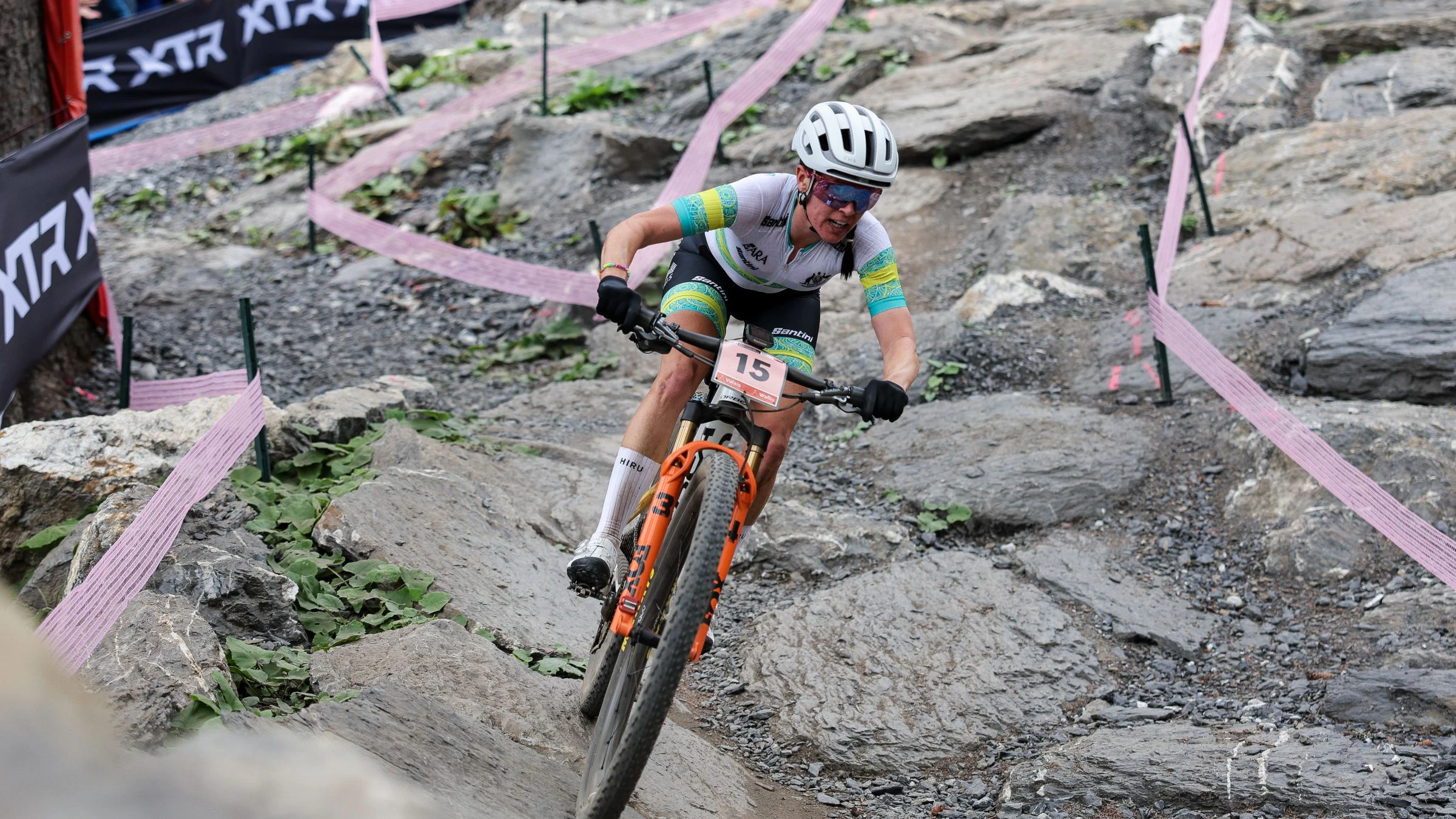 ARA Australian Cycling Team mountain bike cross-country athlete Rebecca Henderson at the 2025 UCI MTB World Championships (XCO)