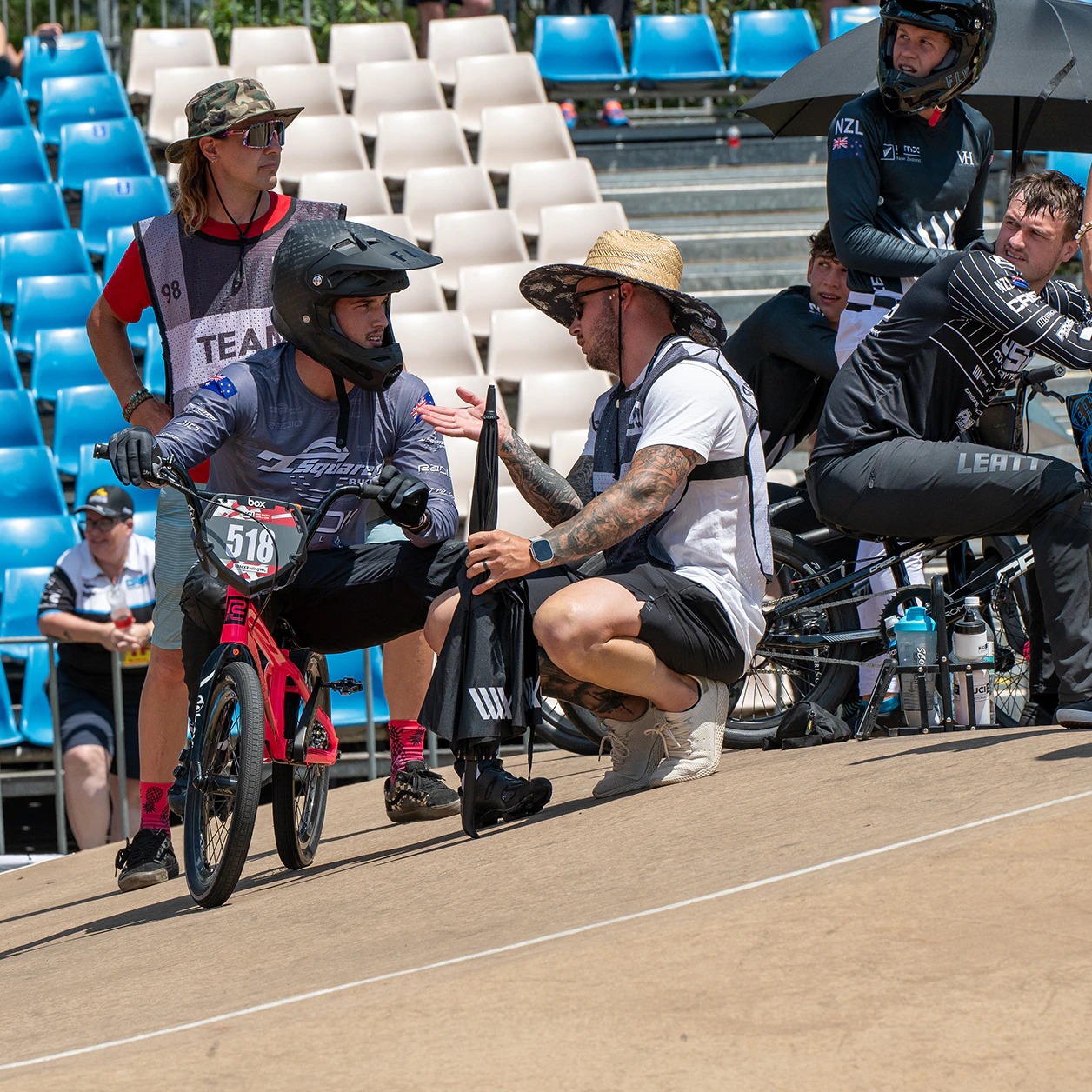 BMX rider receiving coaching