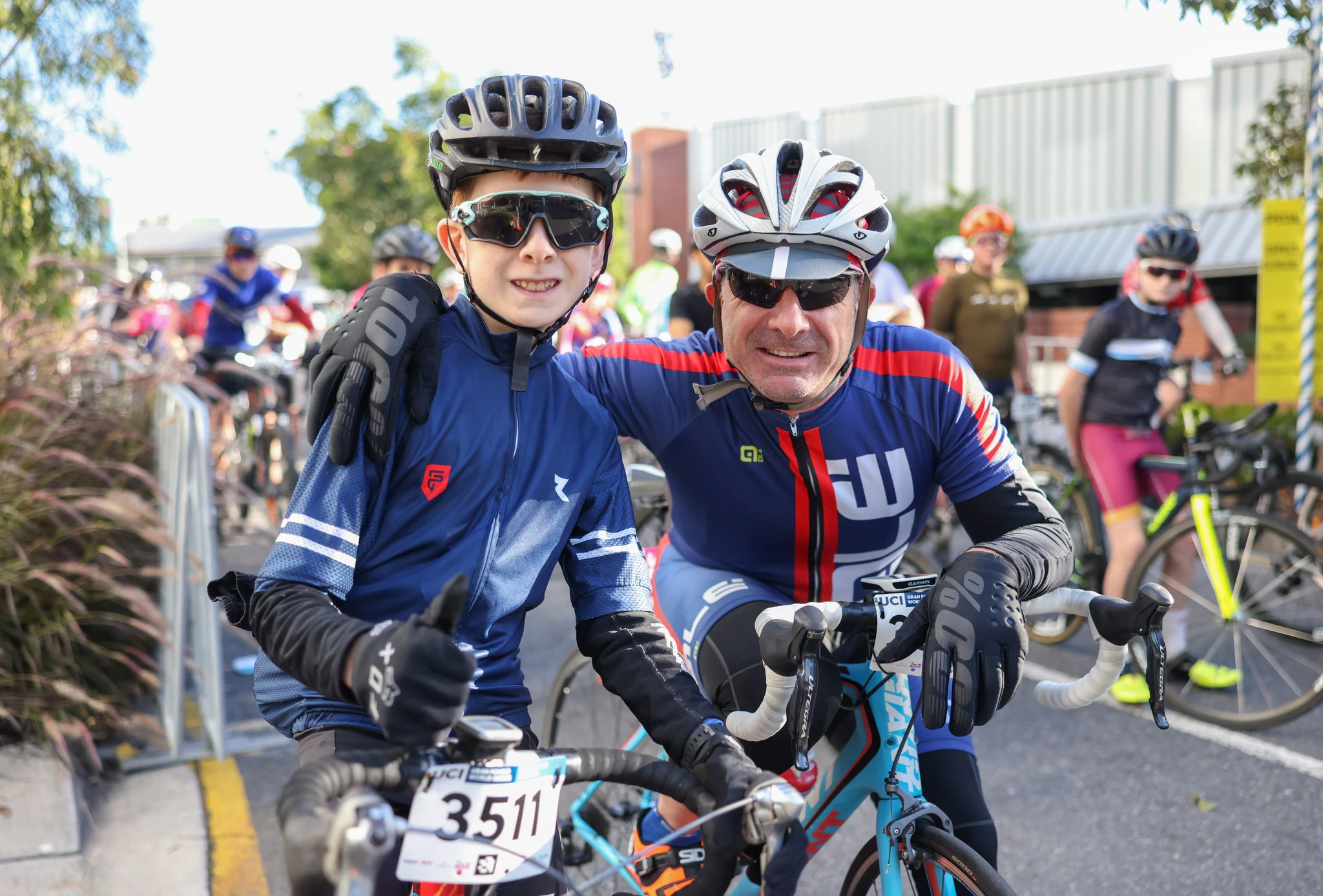 Father and son at Brisbane Cycling Festival.
