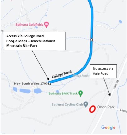 Central West Track Open - Bathurst Velodrome directions